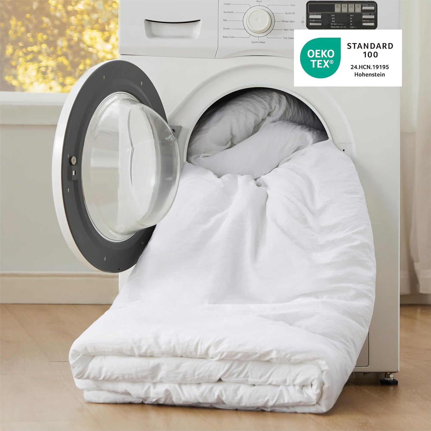 Bedsure Full Size Comforter Set, White Soft Prewashed Bedding for All Seasons, 3 Pieces GentleSoft™ Warm Down Alternative Bed Set, 1 Lightweight Comforter (82"x86") and 2 Pillowcases (20"x26")