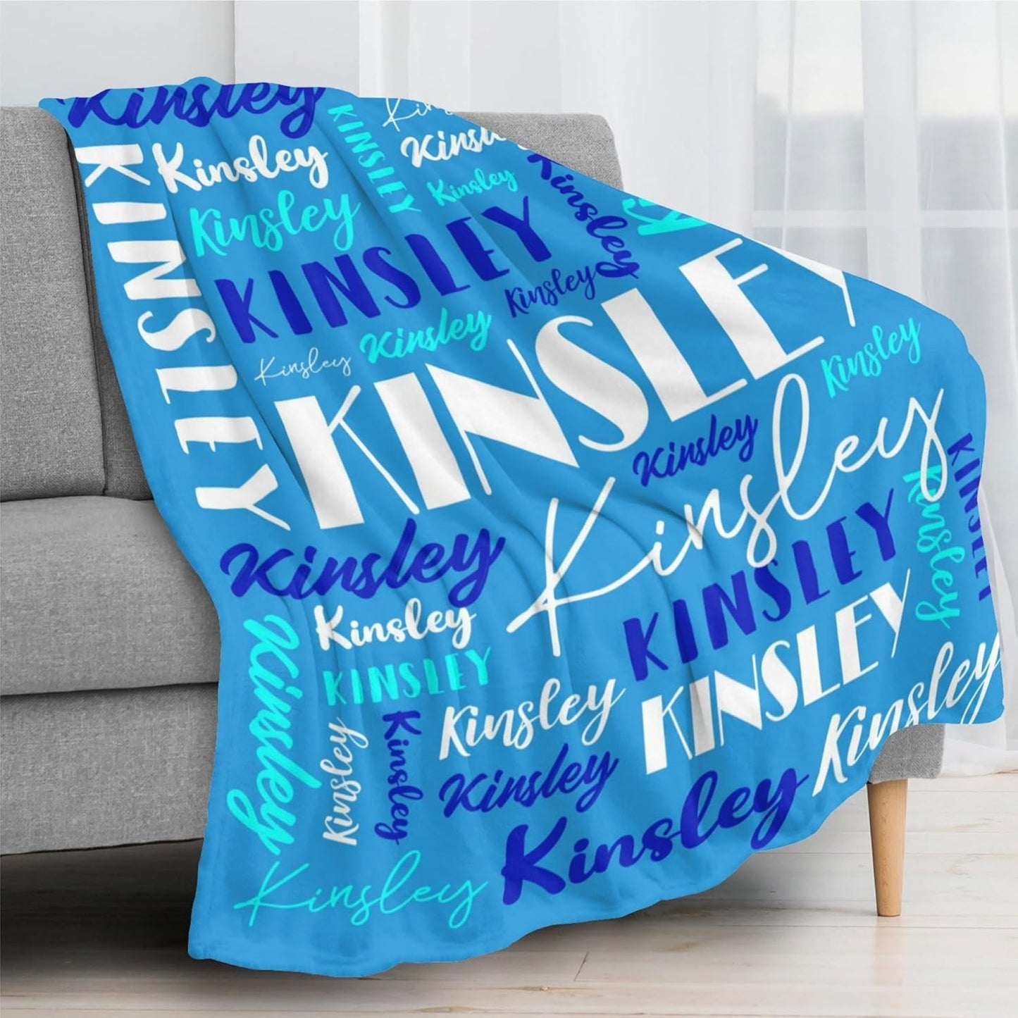 Name Blanket Personalized Blanket for Adult Kids Flannel Customize Throw Blanket Custom (Color 25, 40 x 50 Inches)