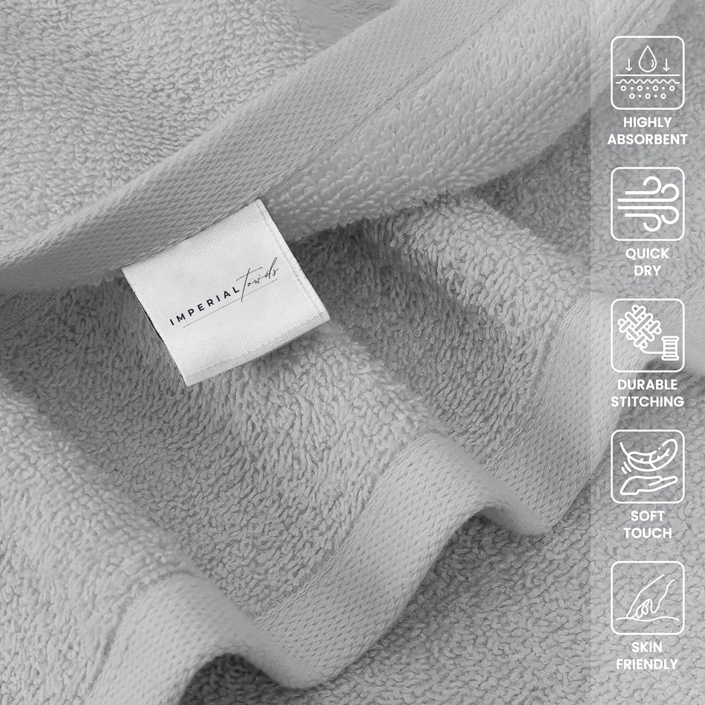 Hand Towels (Pack of 24) Grey Economy Salon Towels - 100% Cotton Spa Towel – 16 x 26 Inches Highly Absorbable, Facial Gym Towel, Hair Towels Face Towel Bulk
