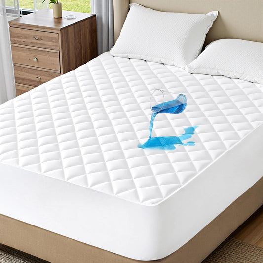 Bedsure Full Mattress Protector, Quilted Mattress Topper Full with Deep Pocket up to 22 Inches, Soft Breathable Noiseless Bed Cover, Waterproof Bed Pad for Home, Bedroom, Hotel - White