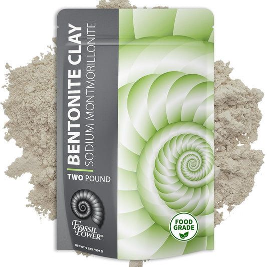 Bentonite Clay Food Grade Powder 2 Lb – Natural Heavy Metal Detox & Pore Cleansing | Indian Healing | DIY Hair & Facial Mask Treatment for Oily Skin | Toothpaste, Deo, Bath & Foot Soak