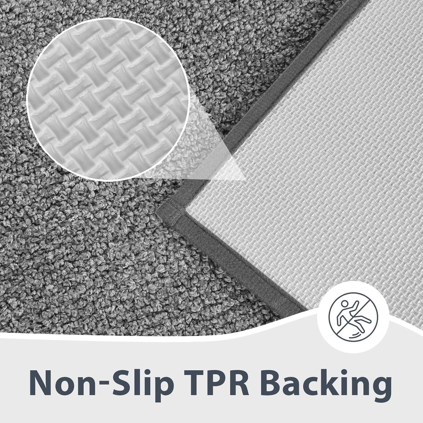 Bathroom Rugs 24" x 36", Non-Slip Extra Soft Absorbent Bath Rugs, Machine Washable Quick Dry Bath Mats for Bathroom Floor, Shower, Bathtub and Sink, Grey & Dark Grey