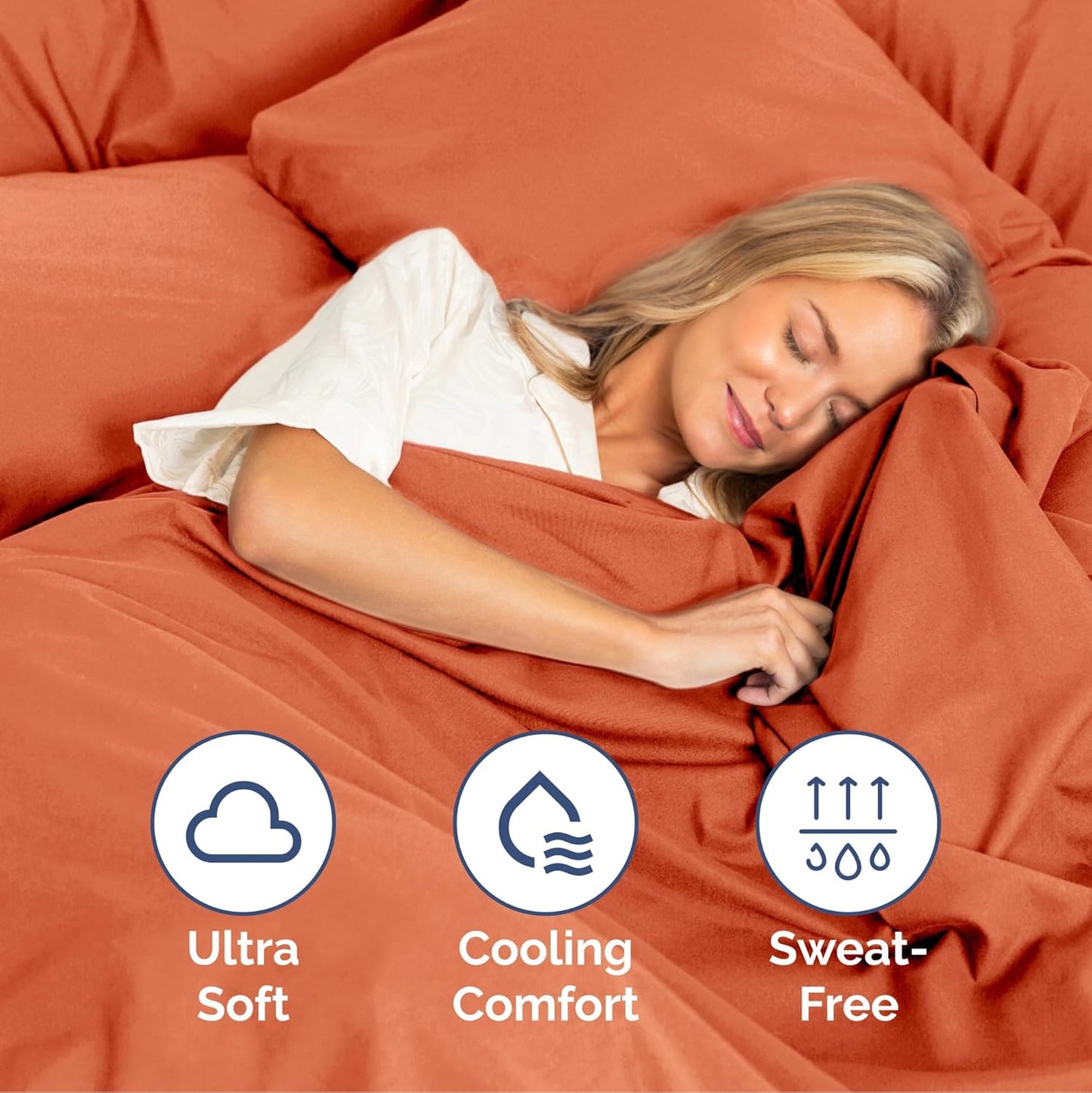 Queen Size 4 Piece Sheet Set - Extra Soft, Breathable And Cooling Sheets - Hotel Luxury Bed Sheets for Women & Men - Deep Pockets, Easy-Fit & Wrinkle-Free Sheets - Harvest Pumpkin Oeko-Tex Bed Sheets