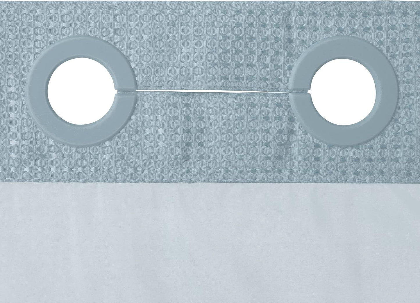 River Dream Heavyweight No Hooks Required Dotted Waffle Weave Shower Curtain with Snap in Liner -Stall 54W x 80H,Hotel Grade,Spa Like Bath Curtain,Blue