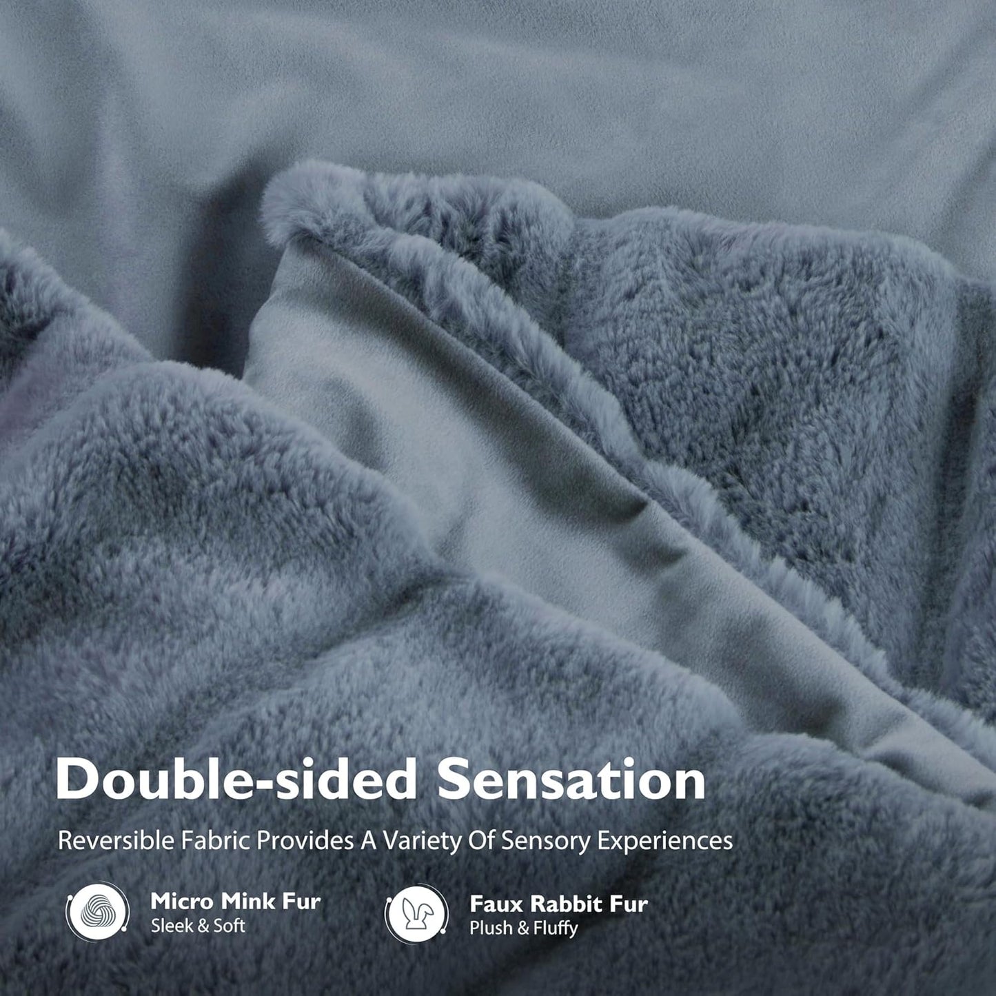 ALPHA HOME Luxury Faux Rabbit Fur Throw Blanket for Couch Bed, Cozy Gifts for Women Christmas, Ideal for Home Decor and Chilly Nights