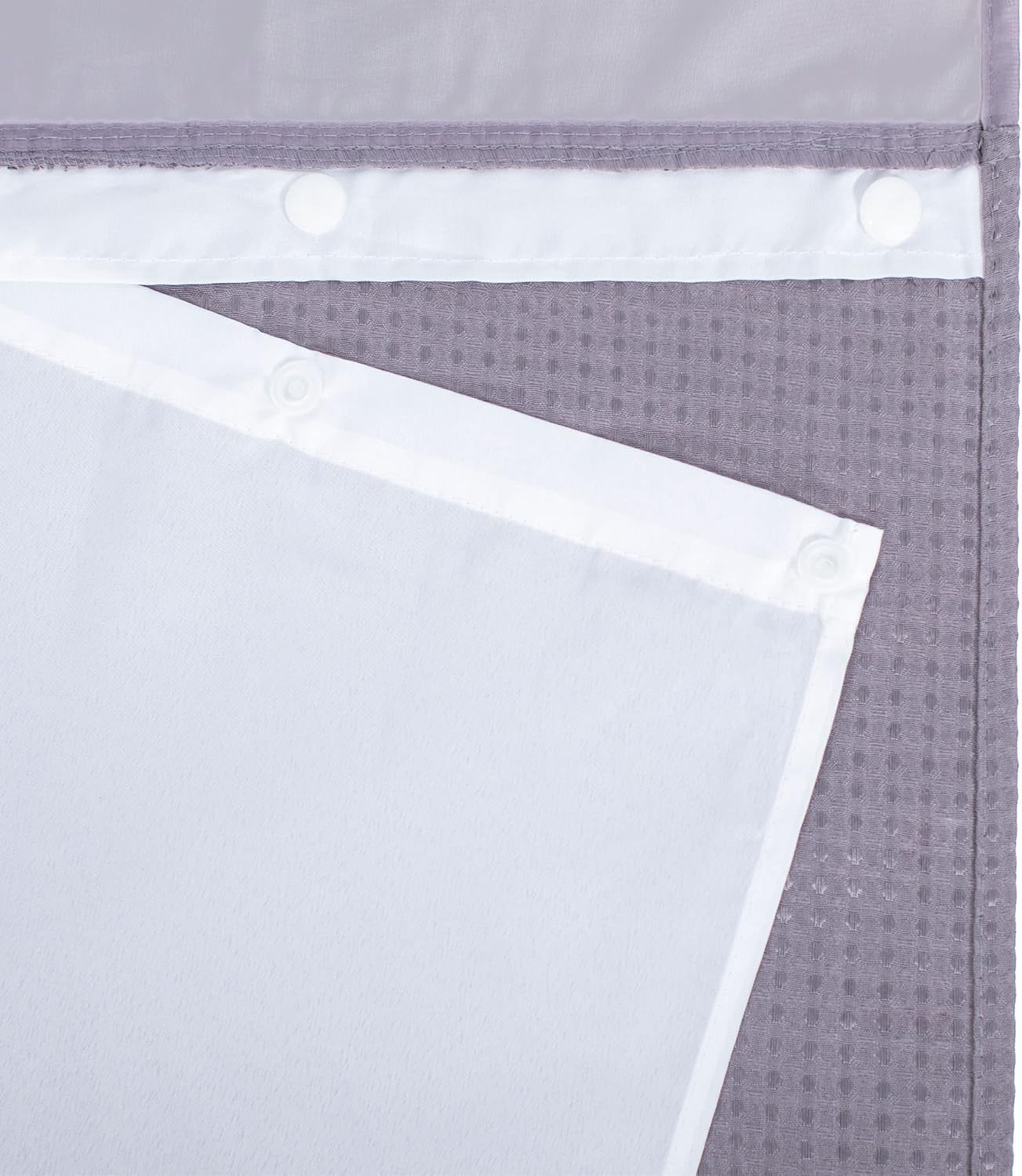River Dream Heavyweight No Hooks Required Dotted Waffle Weave Shower Curtain with Snap in Liner - 71W x 74H,Hotel Grade,Spa Like Bath Curtain,Lilac