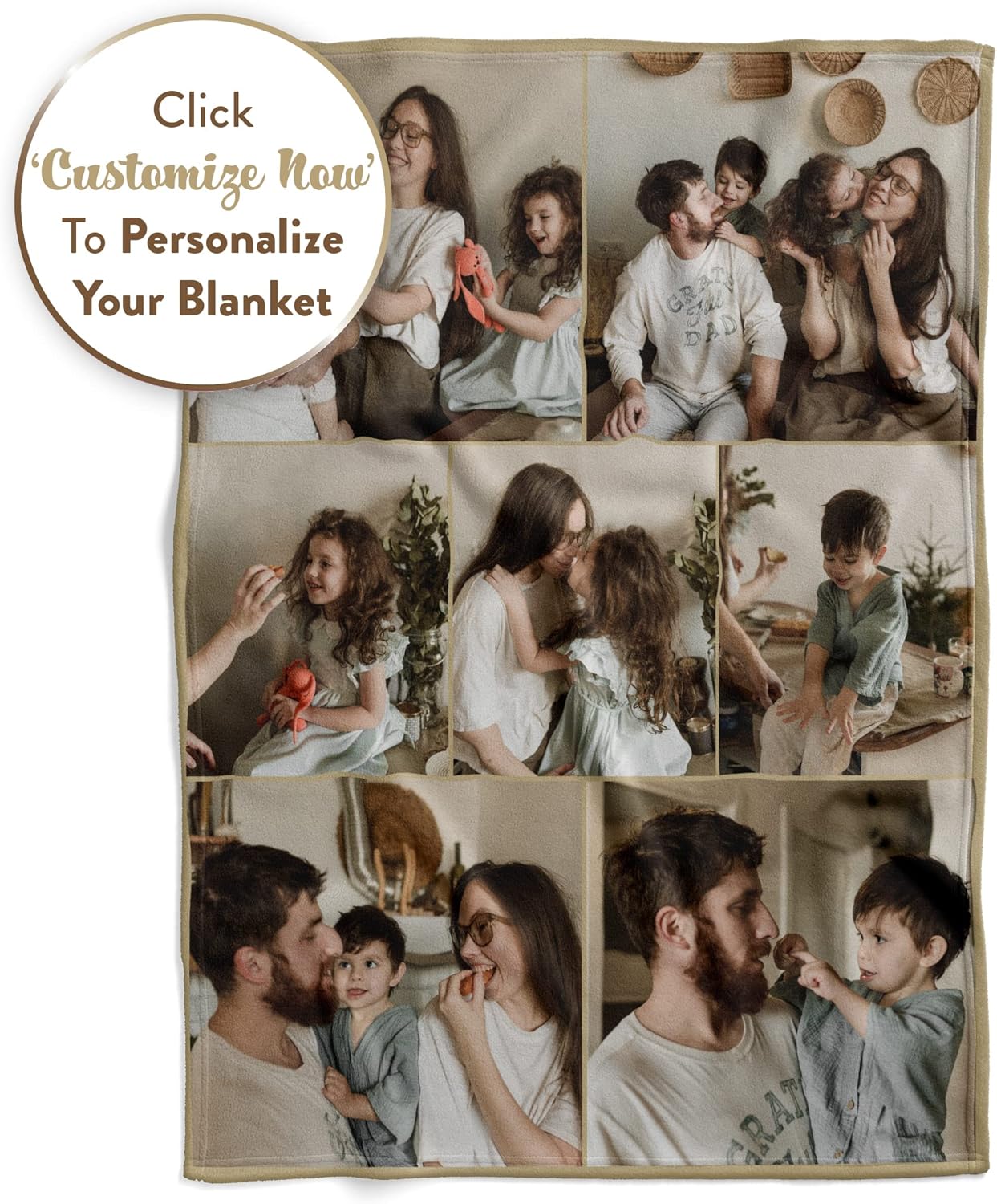 Ships Next Day, Custom Blanket with Picture - Printed in USA, Personalized Photo Blanket (Fleece – 60x80)