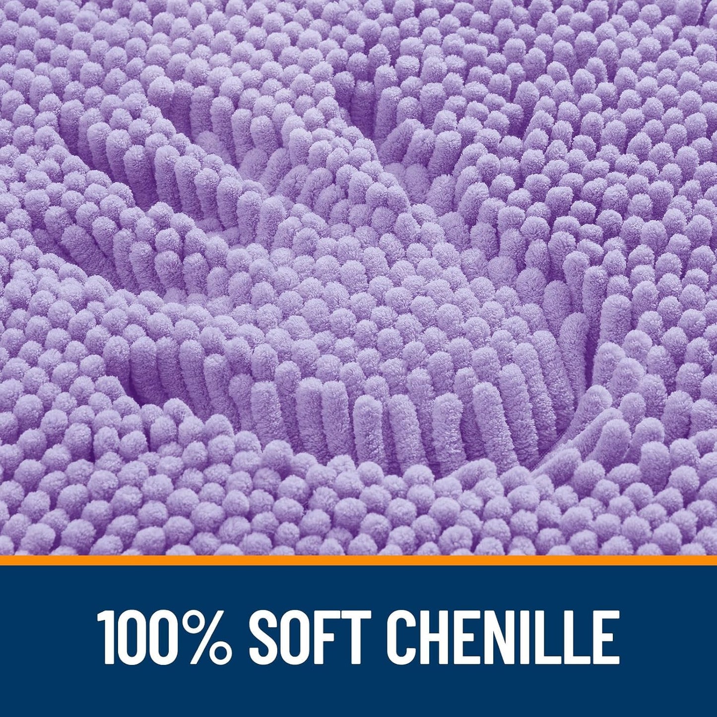 OLANLY Bathroom Rugs 40x32, Extra Soft Absorbent Chenille Bath Rugs, Rubber Backing Quick Dry, Machine Washable Bath Mats for Bathroom Floor, Tub and Shower, Home Decor Accessories, Lavender