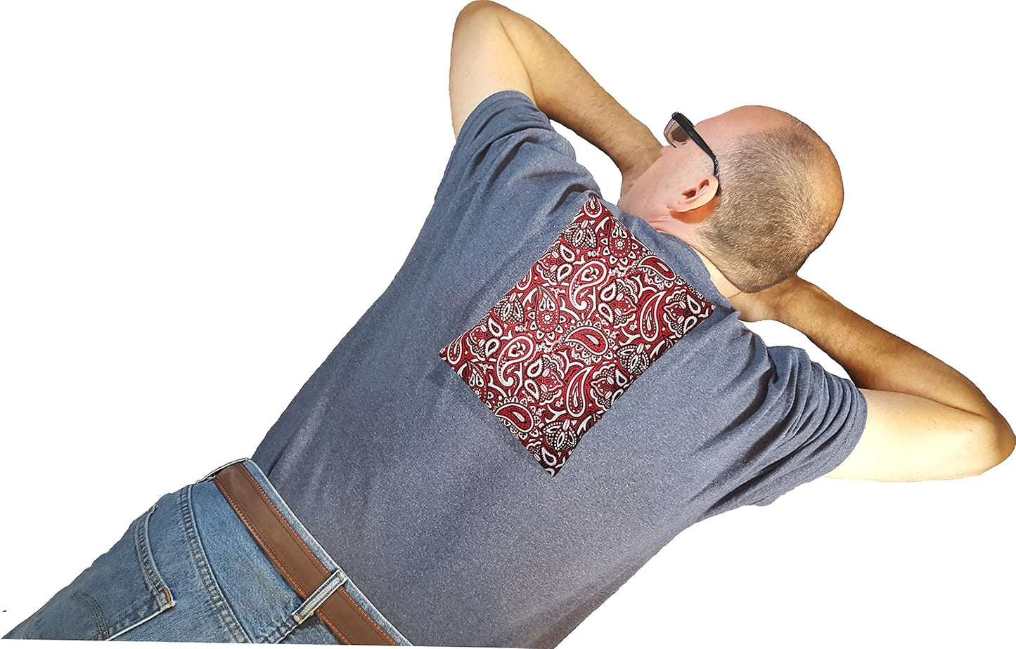 Microwavable Corn Filled Heating Pad and Cold Pack/Washable 100% Cotton Cover (Bandana - Shiny Red, 7.5in W x 11in L)