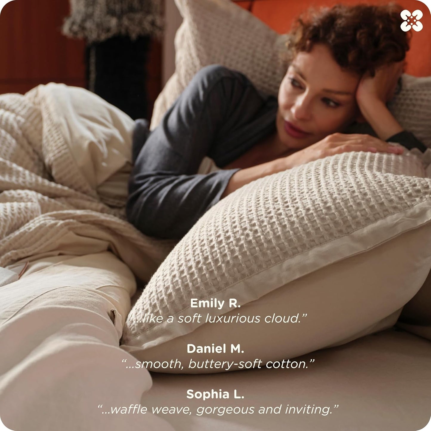 Bedsure Cotton Duvet Cover Set - 100% Cotton Waffle Weave Khaki Duvet Cover Oversized Queen Size, GentleSoft™ and Breathable Bedding Set for All Season, 3 Pieces, 98"x98"