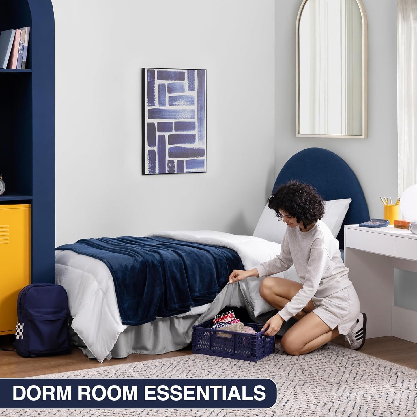 Bed Skirt Twin/Twin XL Bed Skirt Wrap Around Ruffled Box Spring Cover, Easy Install, Washable 15" Drop Elastic Dust Ruffle by Casual Living, 39-inch x 75-inch, Grey