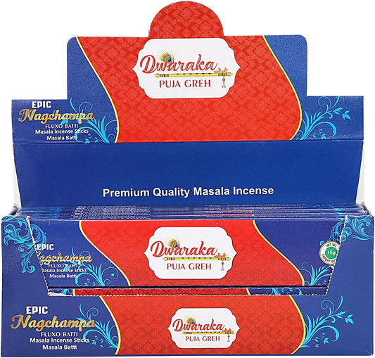 Dwaraka - Incense Sticks - Nag Champa Incense, 100 Sticks, All Natural, Chemical Free