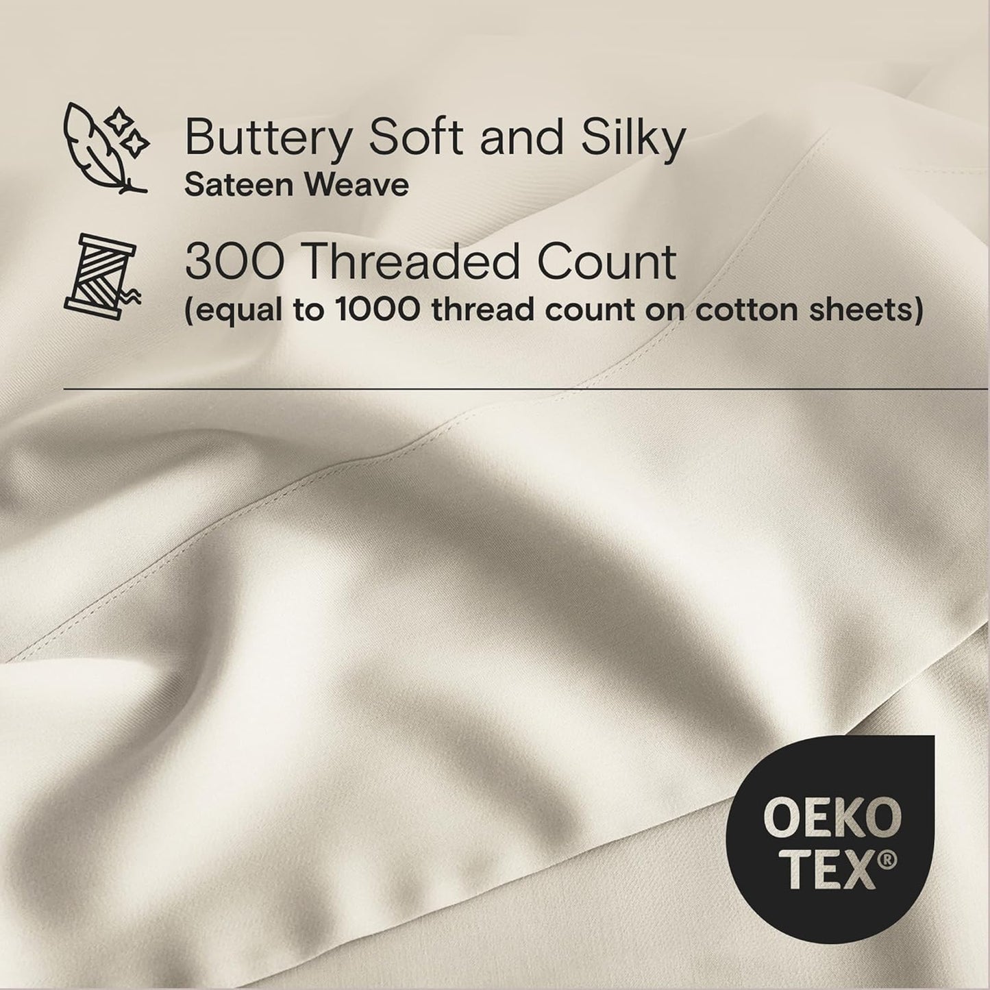 DOZ Duvet Cover Set, 100% Viscose derived from Bamboo, Organically Grown, Buttery Soft, Cooling Duvet Covers, High GSM, 1 Duvet Cover and 1 Pillowcase, 70"x90" (Sand, Twin/Twin XL)