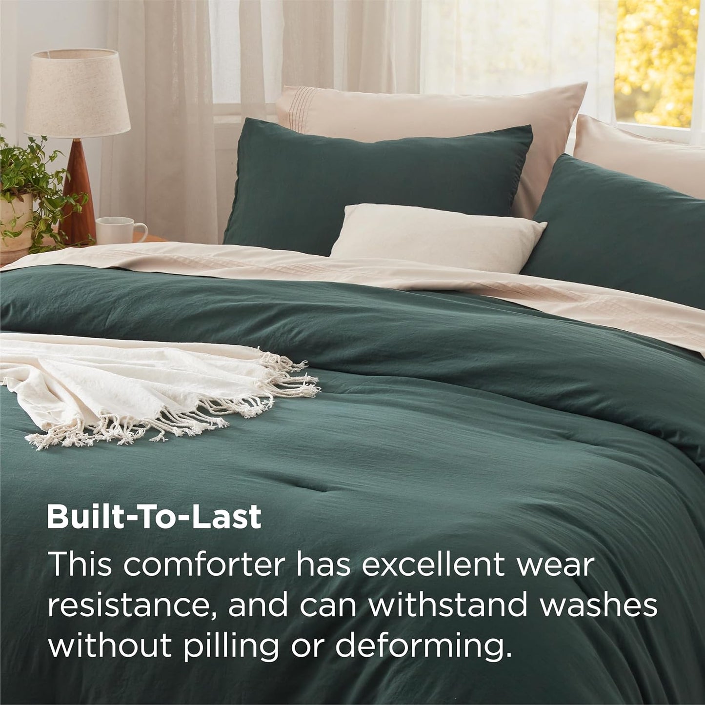 Bedsure Oversized King Size Comforter Set, Forest Green Soft Prewashed Bedding for All Seasons, 3 Pieces GentleSoft™ Bed Set, 1 Lightweight Comforter (120"x98") and 2 Pillowcases (20"x36")