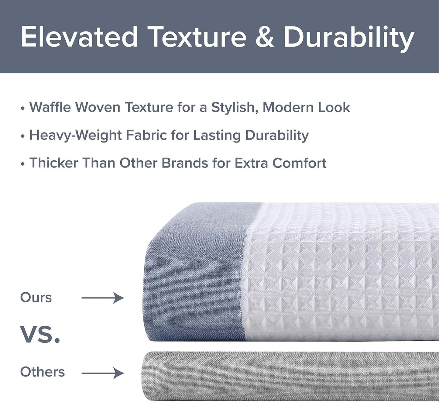 Madison Park Shower Curtain Spa Waffle Weave Long Shower Curtain for Bathroom 3M Scotchgard Moisture Management, Spa Quality Modern Shower Curtains for Bathroom, Long: 72x78 Indigo Blue