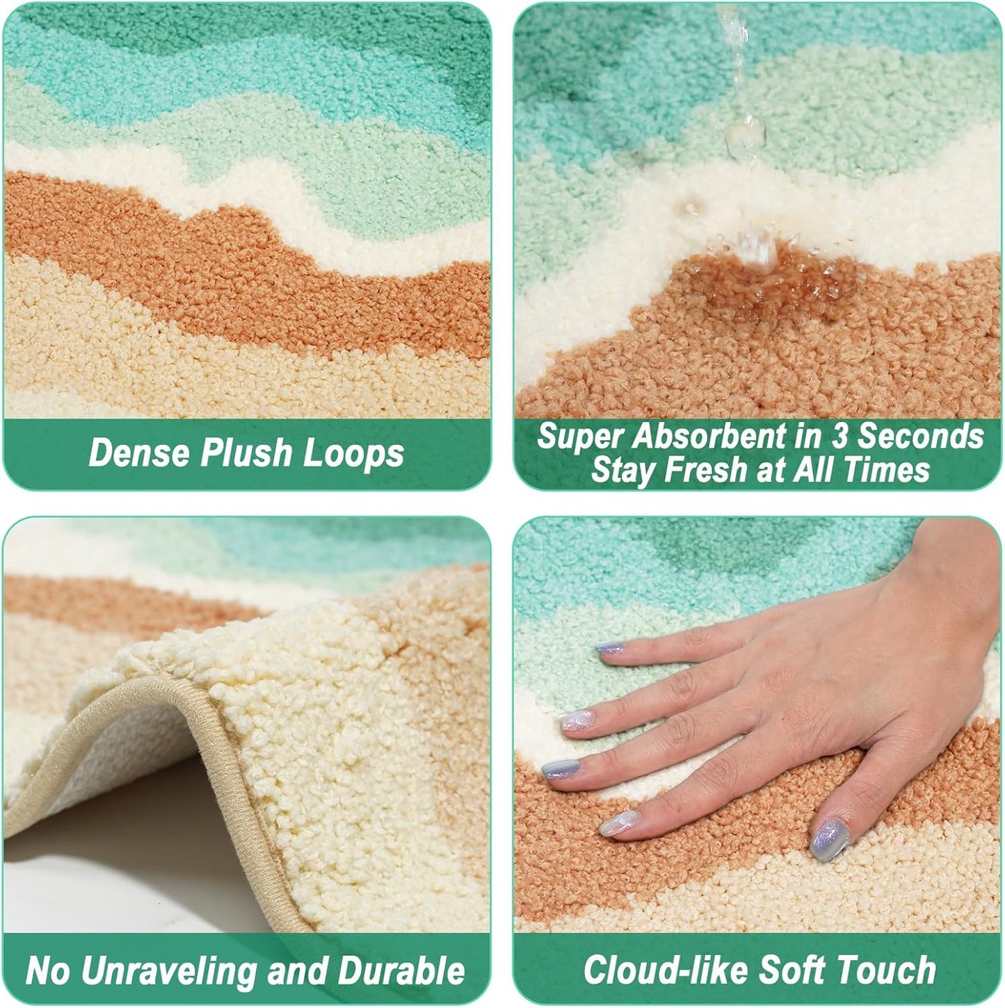 Bath Mat Non-Slip,Super Absorbent Rug & Dirt Trapper, Machine Washable Mat, Soft and Plush mats for Kitchen Bathroom Bedroom LivingRoom Indoor and Outdoor