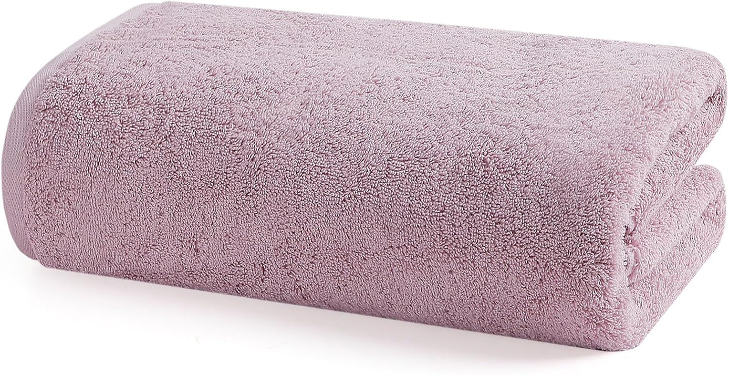 SEMAXE Purplish Red Bathroom Towel, 100% Cotton Bath Towel with Hanging Loop and Smart Tag, Hotel & Spa Quality Soft Absorbent Towel, Gift Box Packaging, 1 Pc Bath Towel, 55" L x 27" W