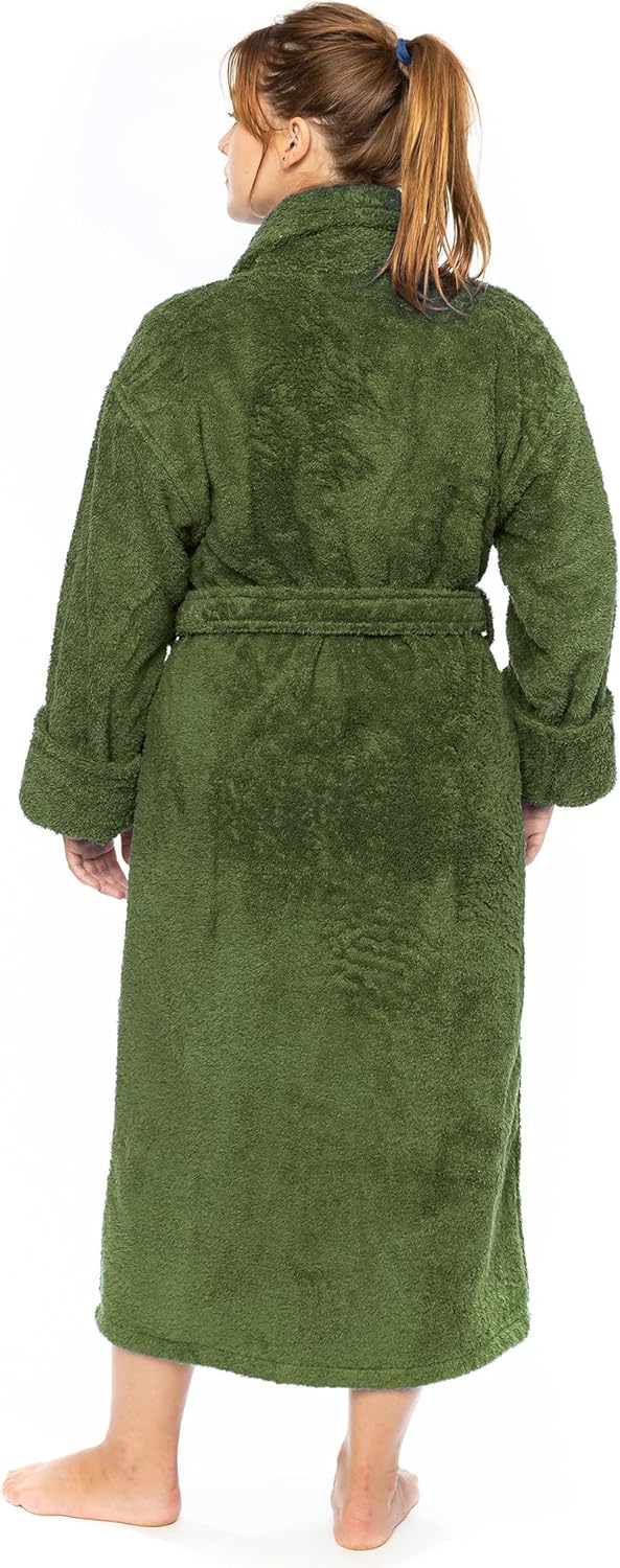 Classic Turkish Towels CTT Premium 100% Turkish Cotton Terry Cloth Bath Robe for Women & Men, Soft & Plush Long Unisex Robe