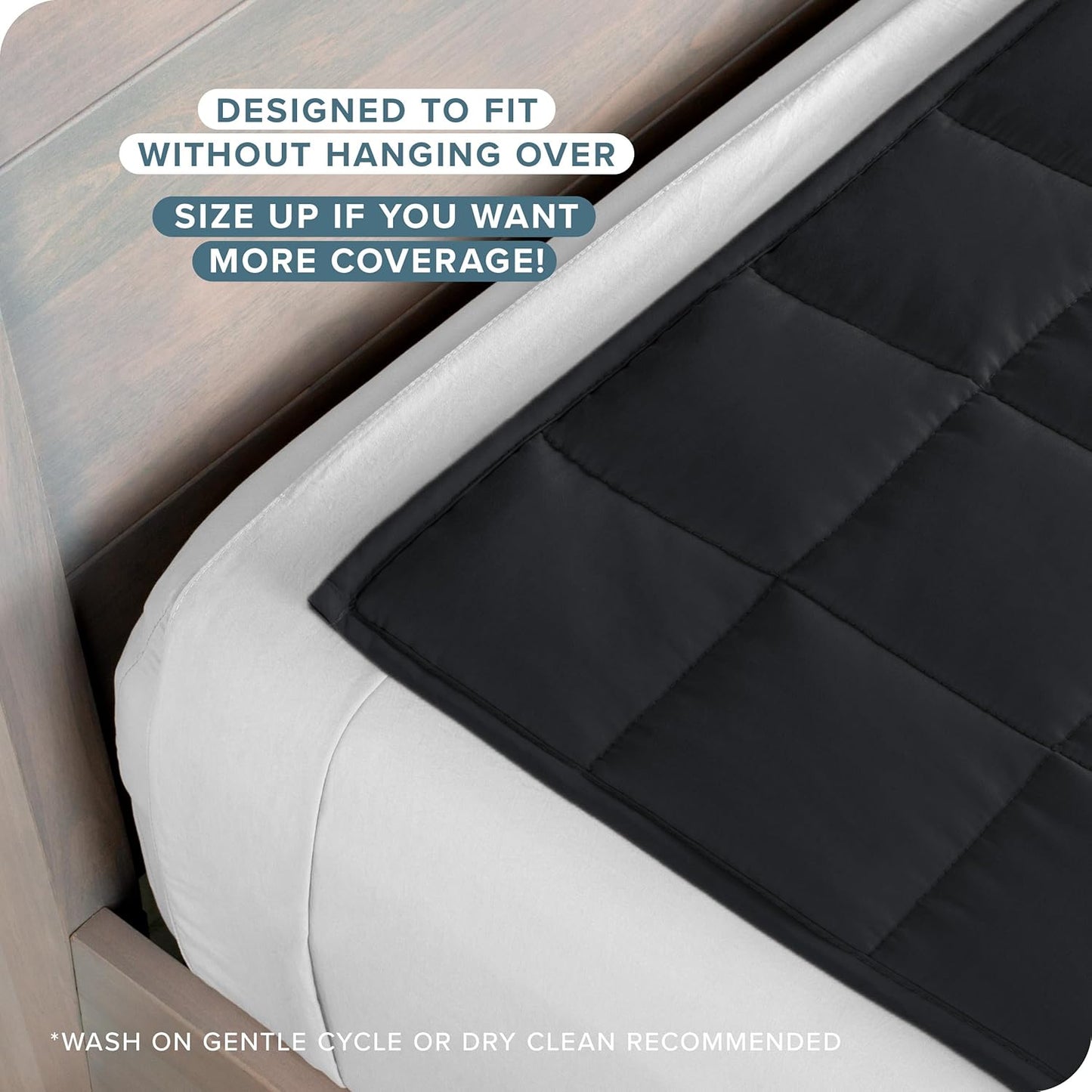 Bare Home Weighted Blanket Twin or Full Size 7lb (40" x 60") - All-Natural 100% Cotton - Premium Heavy Blanket Nontoxic Glass Beads (Black, 40"x 60")