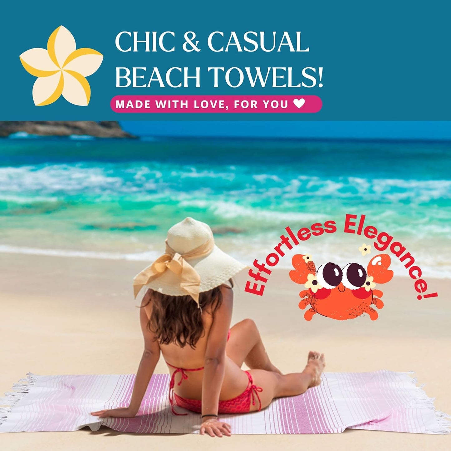 Native Fab 100% Cotton Peshtemal Turkish Bath and Beach Towels Set of 2, Large 40x71 Travel Sarong Gym Pool Spa Towels, Ultra Soft Quick Dry Absorbent Fouta Hammam Peshtemal Towels Pink