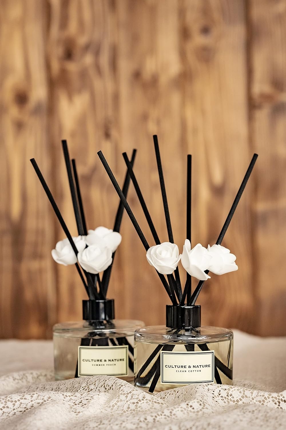 CULTURE & NATURE Reed Diffuser Set 6.7oz (200ml) April Flower Scented Diffuser with Sticks Home Fragrance Reed Diffuser for Bathroom Shelf Decor