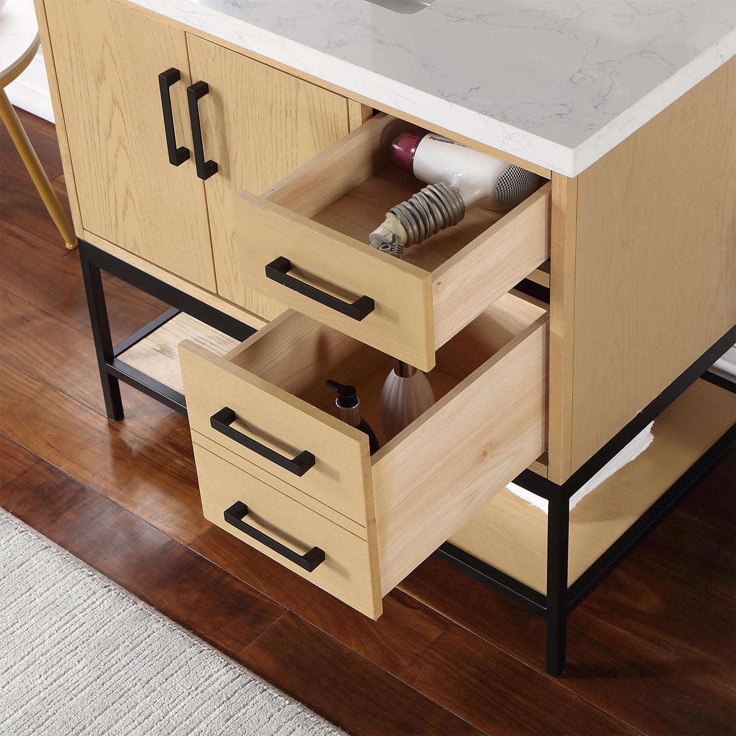 Wildy 36" Single Bathroom Vanity Set in Black Oak Without Mirror