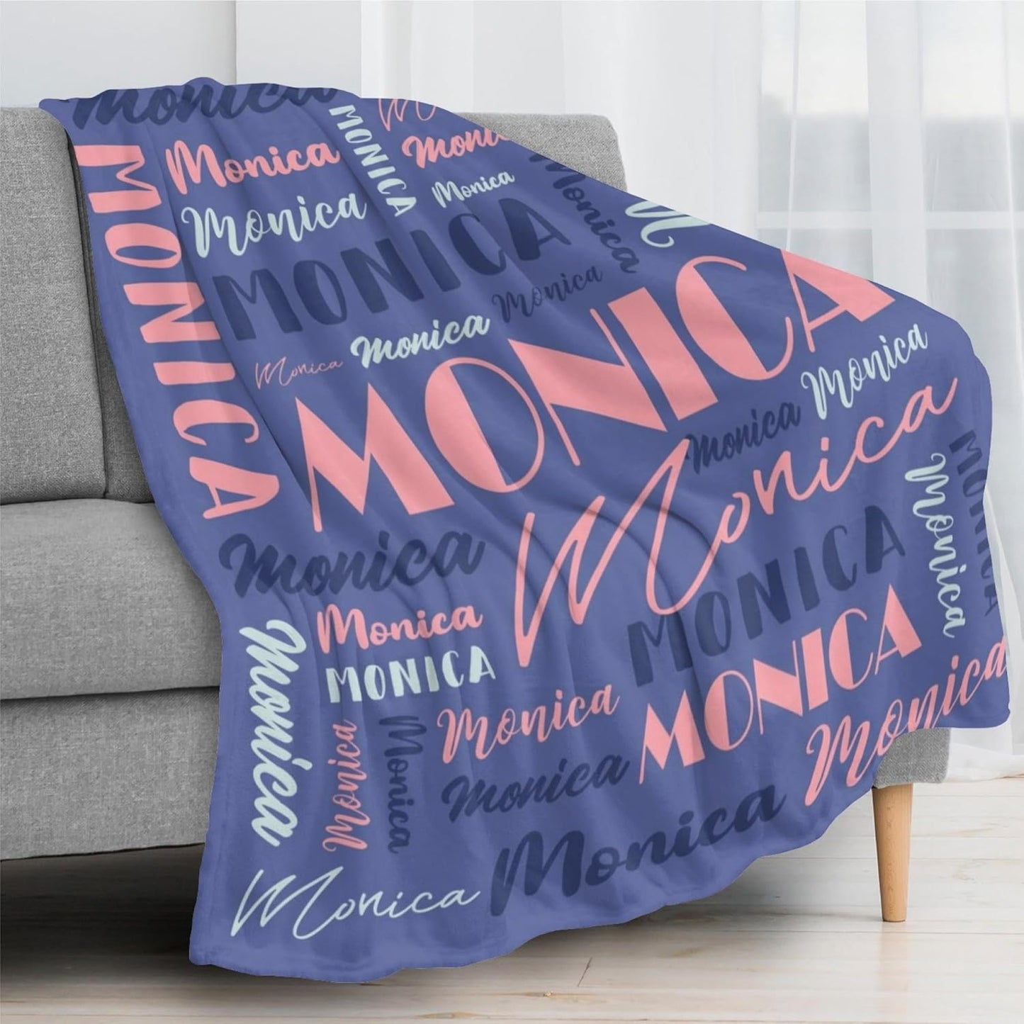 Name Blanket Personalized Blanket for Adult Kids Flannel Customize Throw Blanket Custom (Color 14, 50 x 60 Inches)