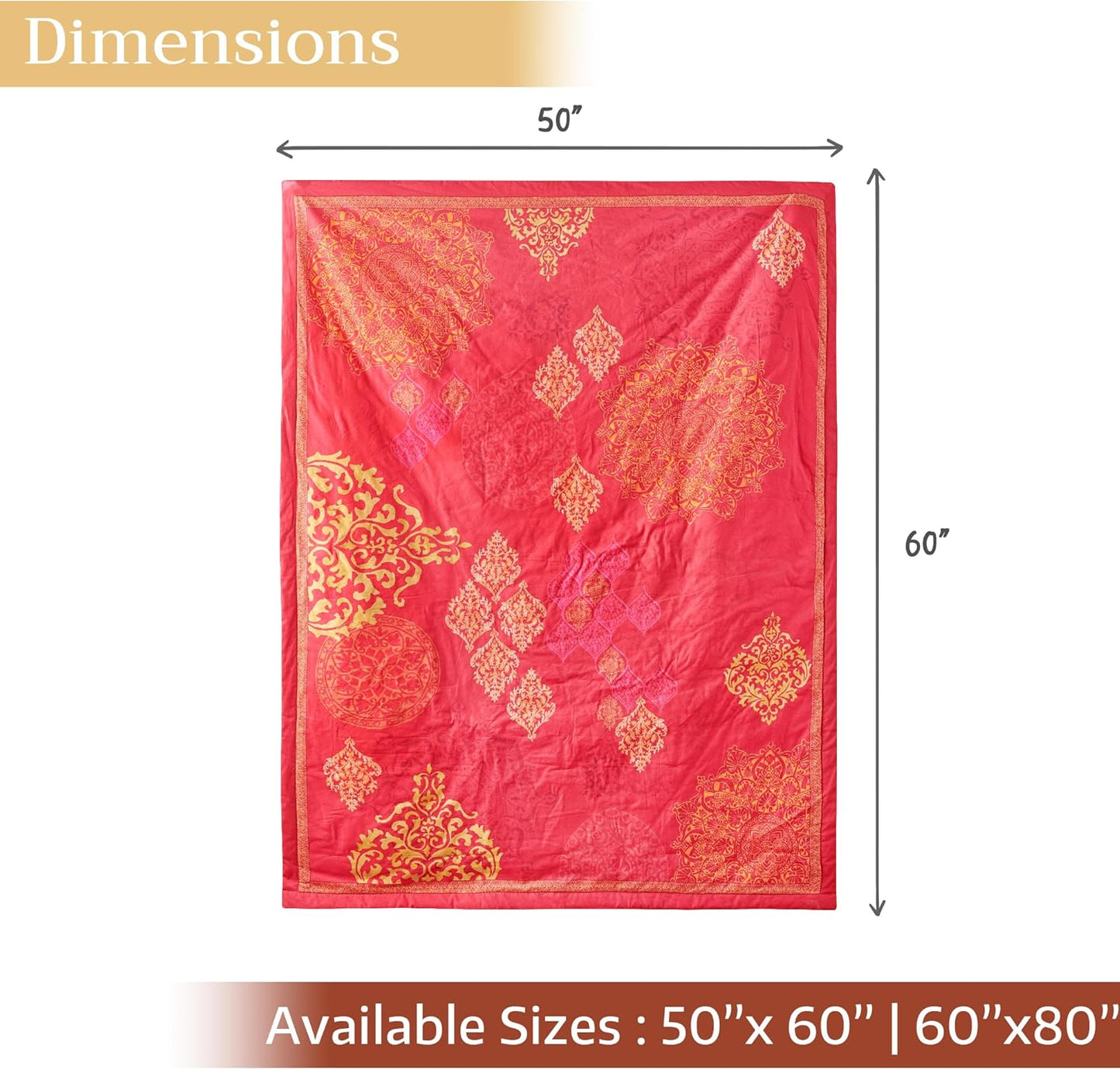 Maison d' Hermine Throw Blanket for Couch Lightweight Soft Warm Breathable Cotton Throw Blankets for Bed Girls Boys Women Men Gifts Sofa Travel Living Room Chair Bedding (50"x60", Versailles)