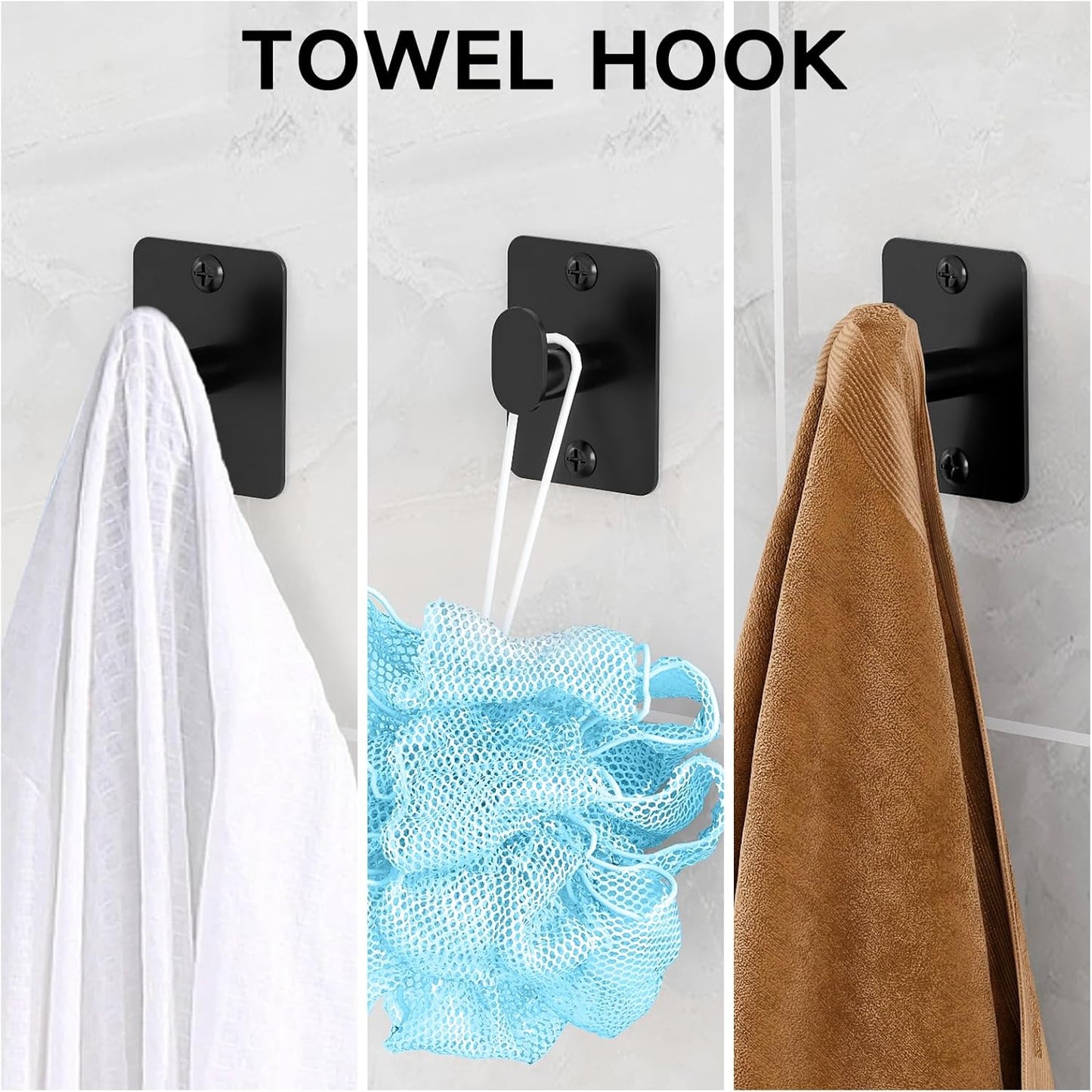 20 Pieces Bathroom Hardware Set, Black Bathroom Accessories Set, 24 inch Towel Bar, Towel Racks for Bathroom, Robe Towel Hooks, Toilet Paper Holder Wall Mounted
