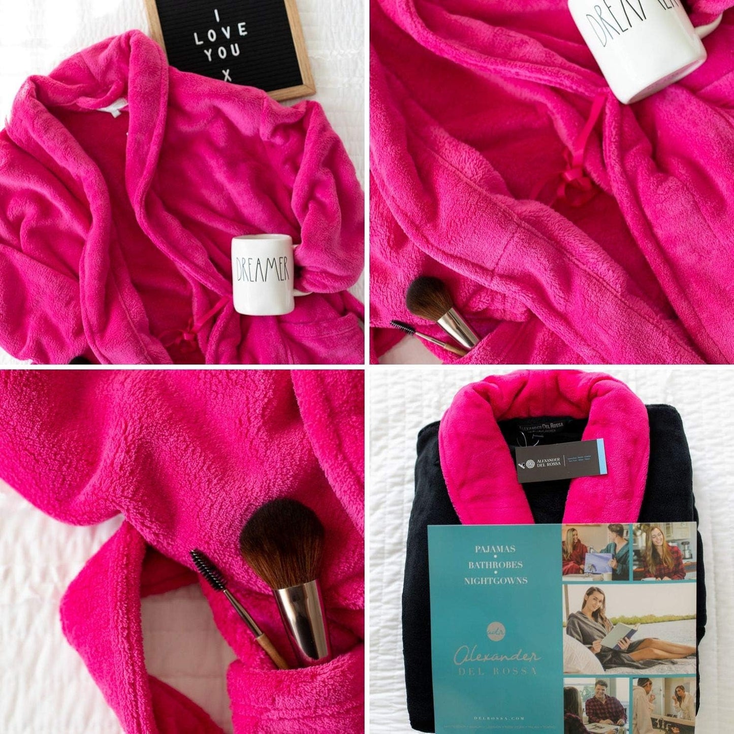 Alexander Del Rossa Plush Robe for Women, Long Fleece Winter Bath Robe, Plus Size