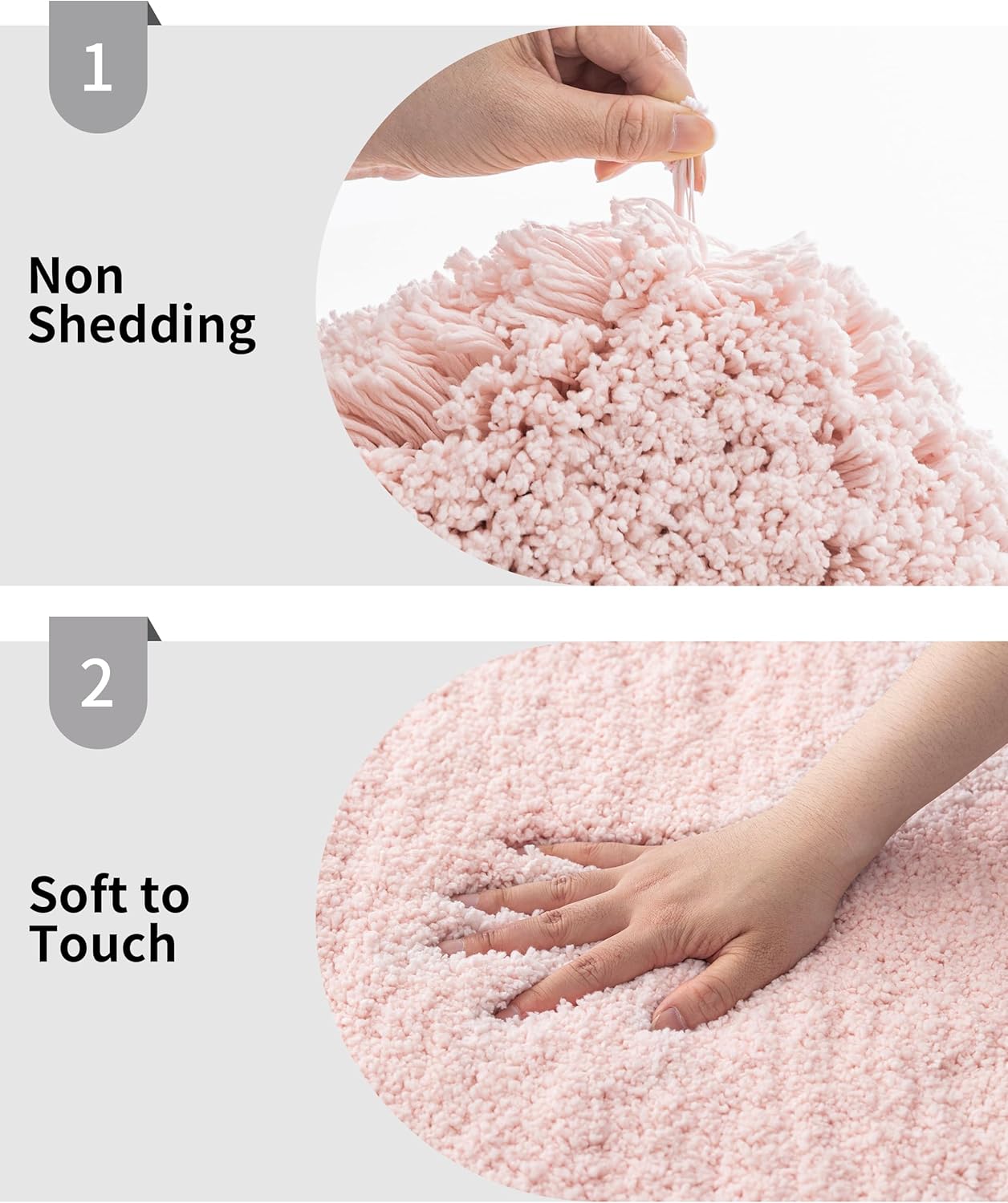 Pink Bathroom Rug 24x36 Non Slip Fluffy Bath Mat for Bathroom Floor Washable Plush Luxury Bath Rug for Tub Soft Shaggy Absorbent Shower Sink Mat