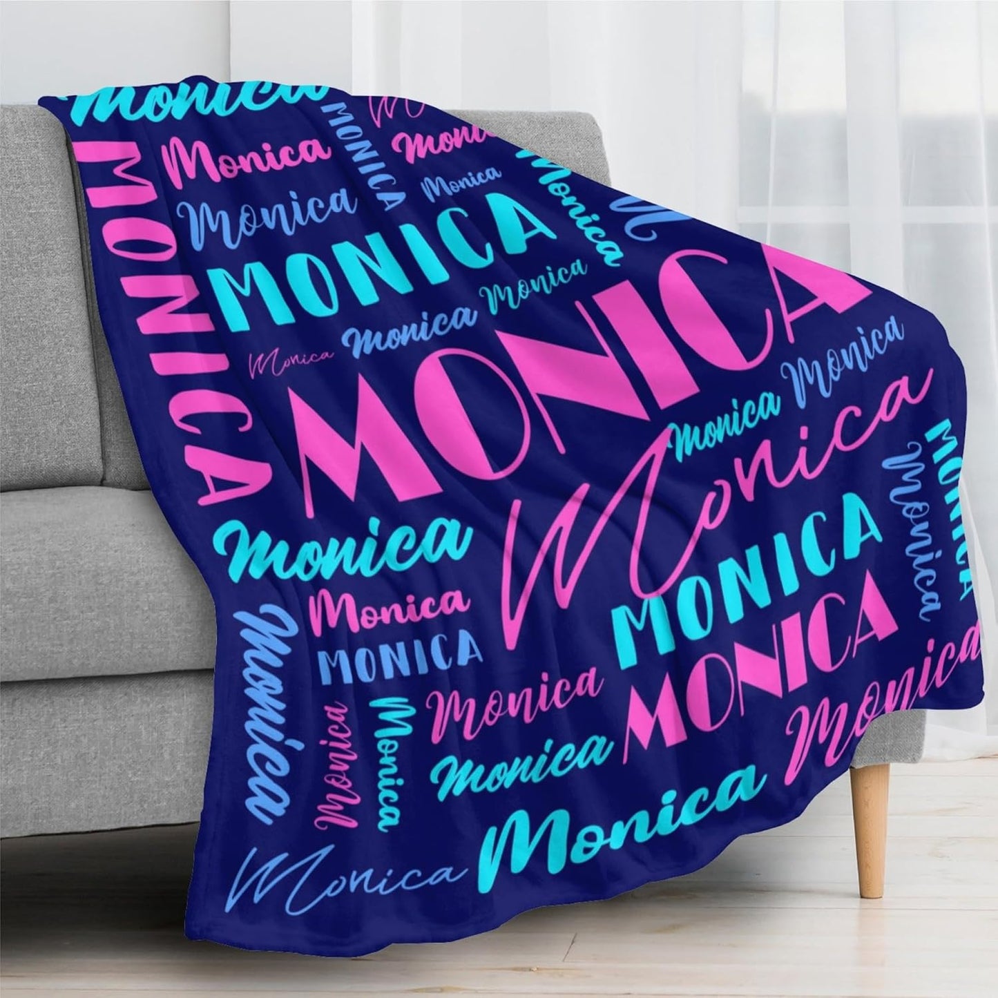 Name Blanket Personalized Blanket for Adult Kids Flannel Customize Throw Blanket Custom (Color 29, 60 x 80 Inches)