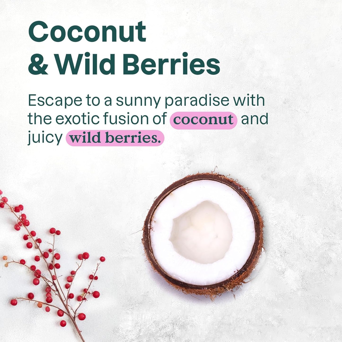 ATTITUDE Bubble Bath & Body Wash, EWG Verified, Vegan & Plant-Based, Dermatologist-Tested, Gentle Cleansing Formula, Coconut & Wild Berries Scent, 16 Fl Oz (Pack of 6)