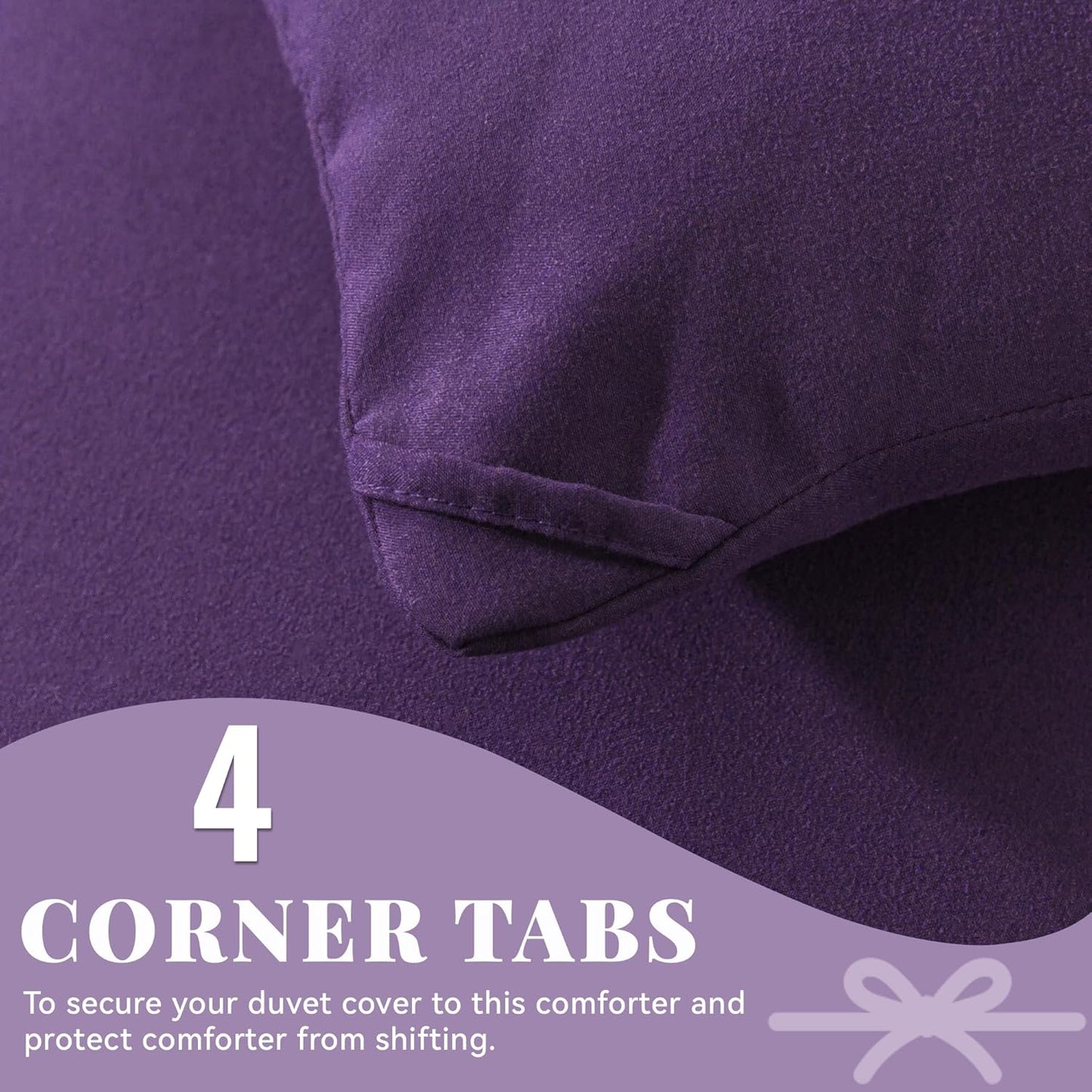 Cosybay Down Alternative Comforter (Purple, Queen) - All Season Soft Quilted Queen Size Bed Comforter - Duvet Insert with Corner Tabs -Winter Summer Warm Fluffy, 88x92inches