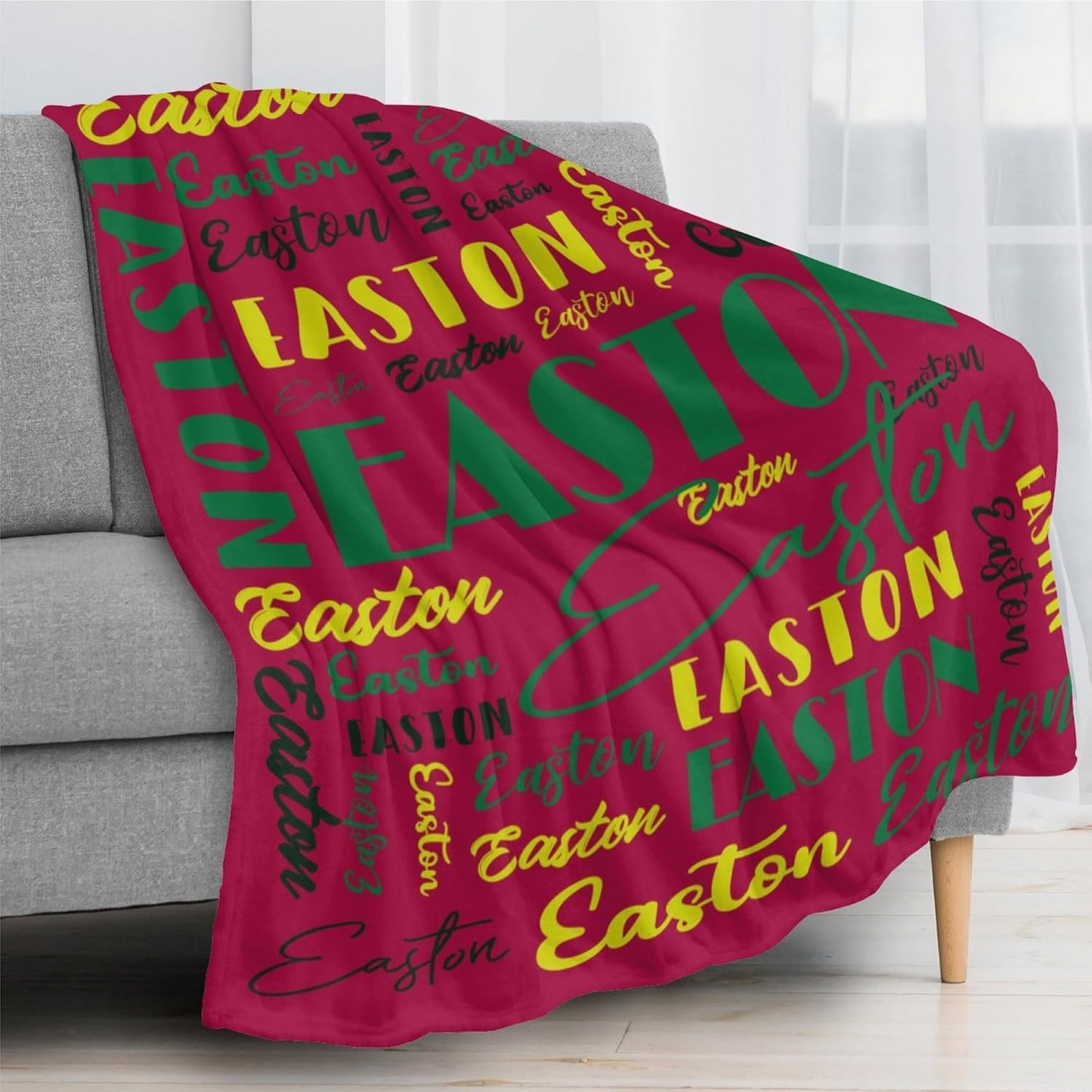 Name Blanket Personalized Blanket for Adult Kids Flannel Customize Throw Blanket Custom (Color 15, 30 x 40 Inches)
