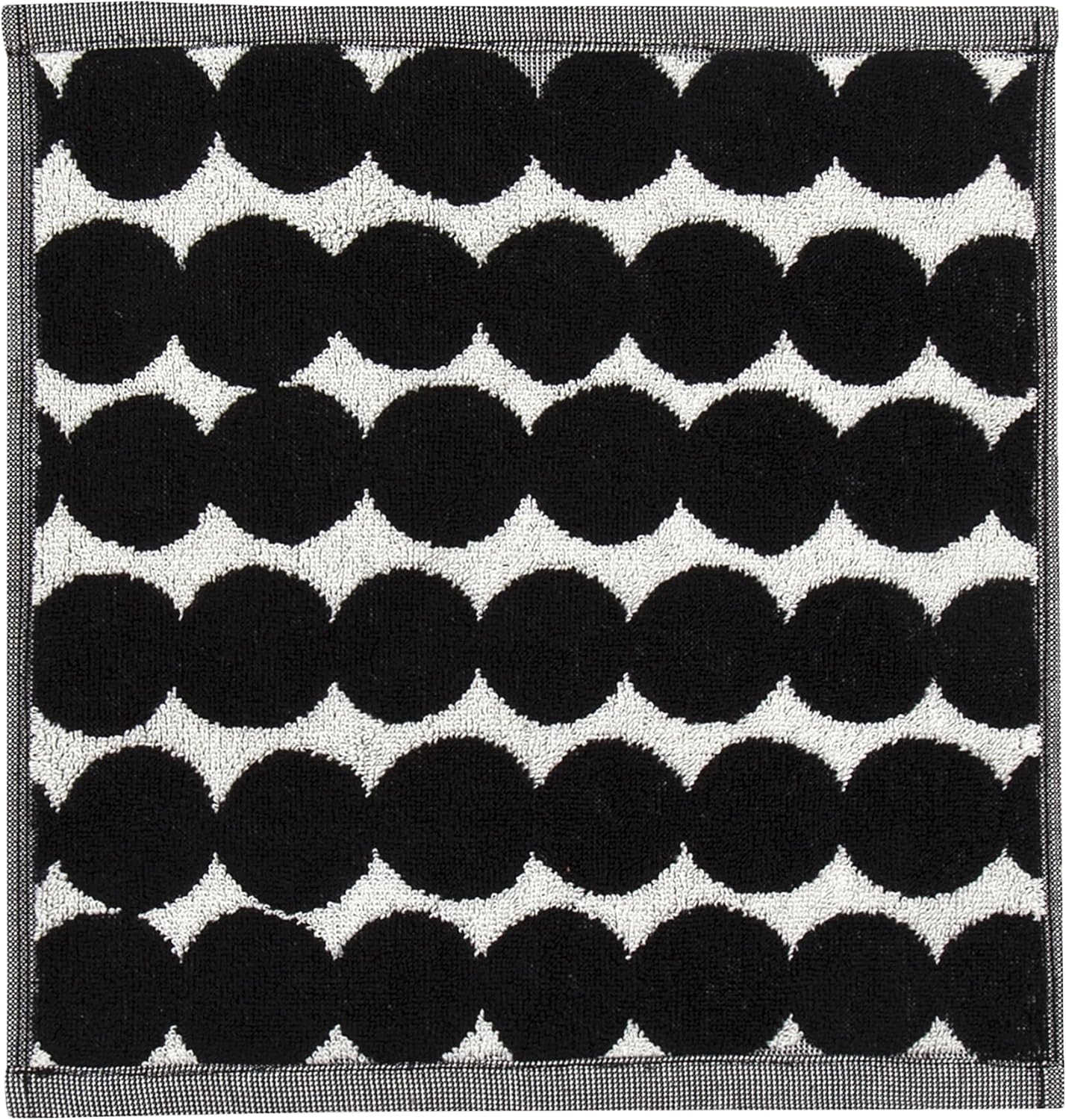 MARIMEKKO Räsymatto Terry Cotton Washcloth – Polka Dot Patterned Washcloths – 12 in x 12 in
