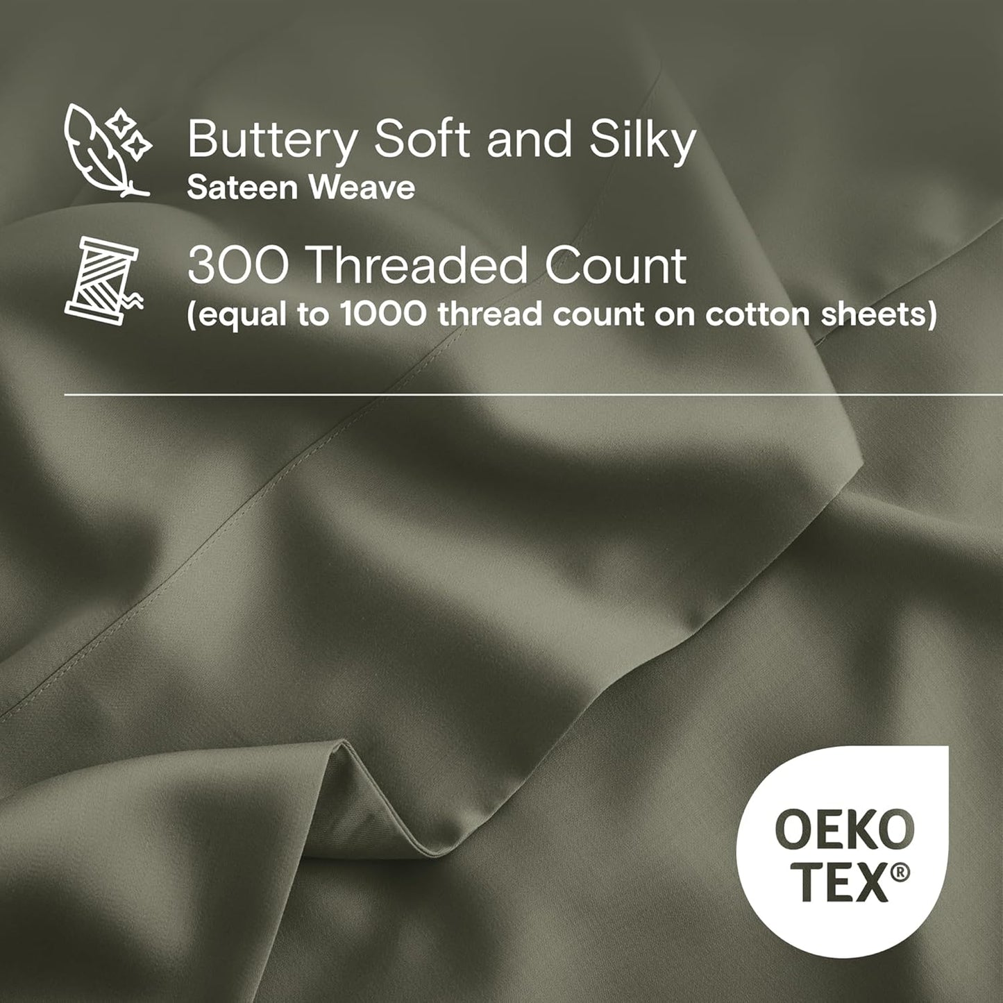 DOZ Duvet Cover Set, 100% Viscose derived from Bamboo, Organically Grown, Buttery Soft, Cooling Duvet Covers, High GSM, 1 Duvet Cover and 2 Pillowcases, 106"x90" (Olive, King/Cal King)