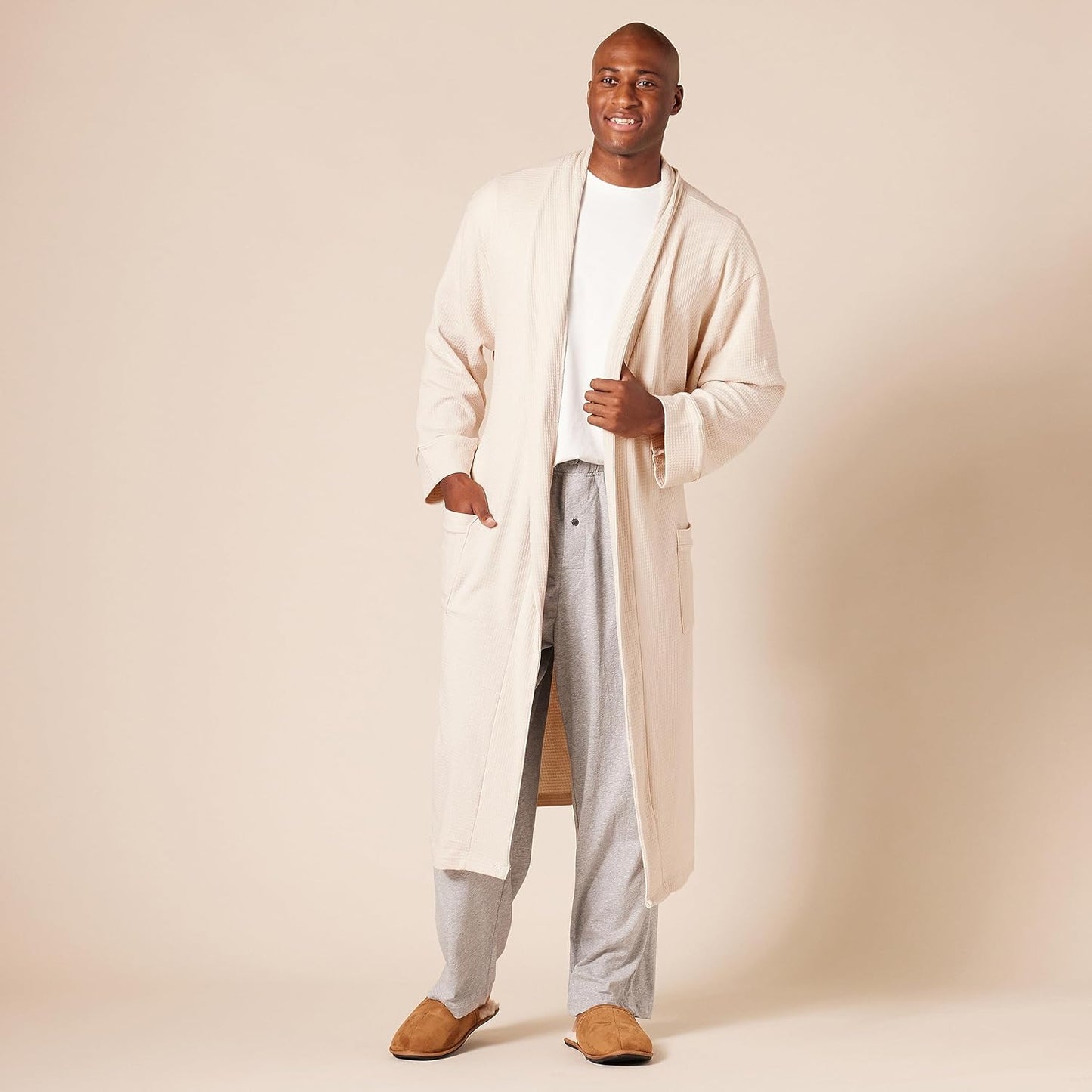 Amazon Essentials Mens Lightweight Waffle Bathrobe (Available in Big & Tall)