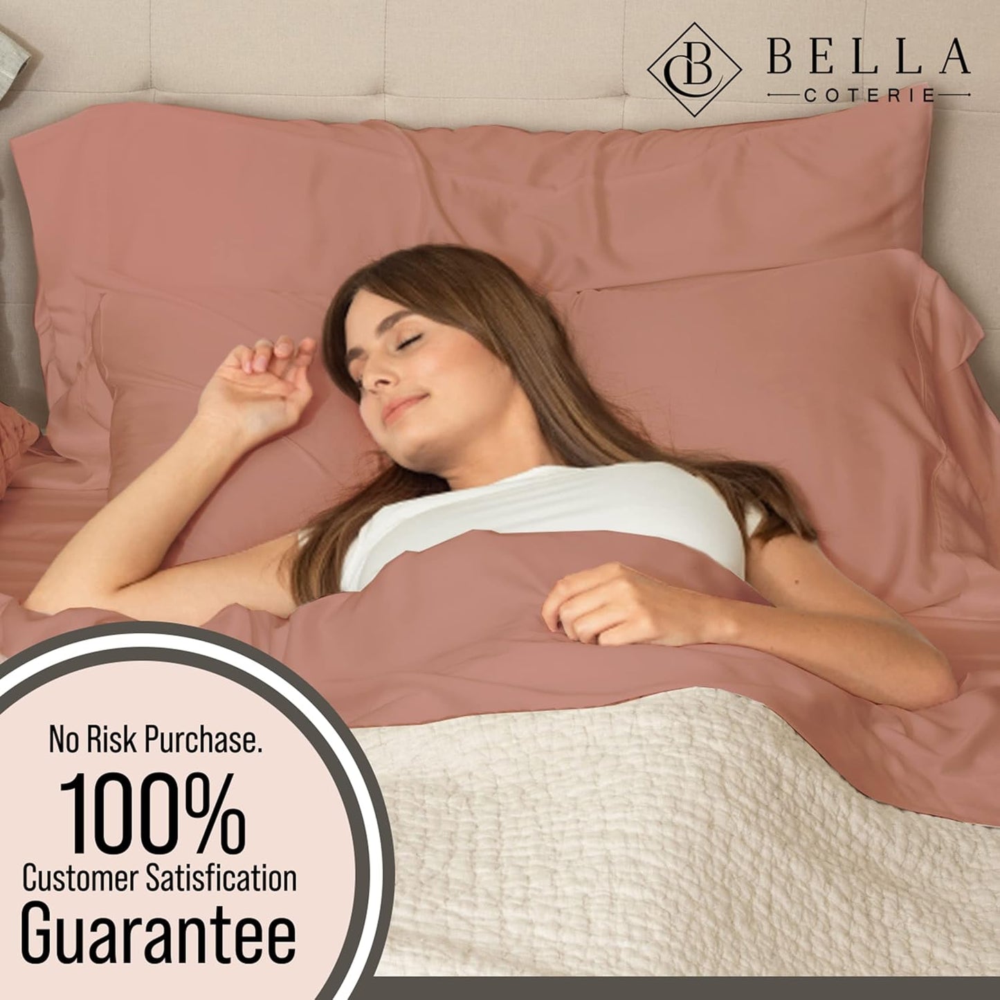 Bella Coterie Luxury Bamboo Viscose Split King Size Sheet Set | 2 Fitted Sheets for Sleep Number & Adjustable Beds | 100% Organically Grown | Cooling & Ultra Soft | 18” Deep Pocket [Raisin]