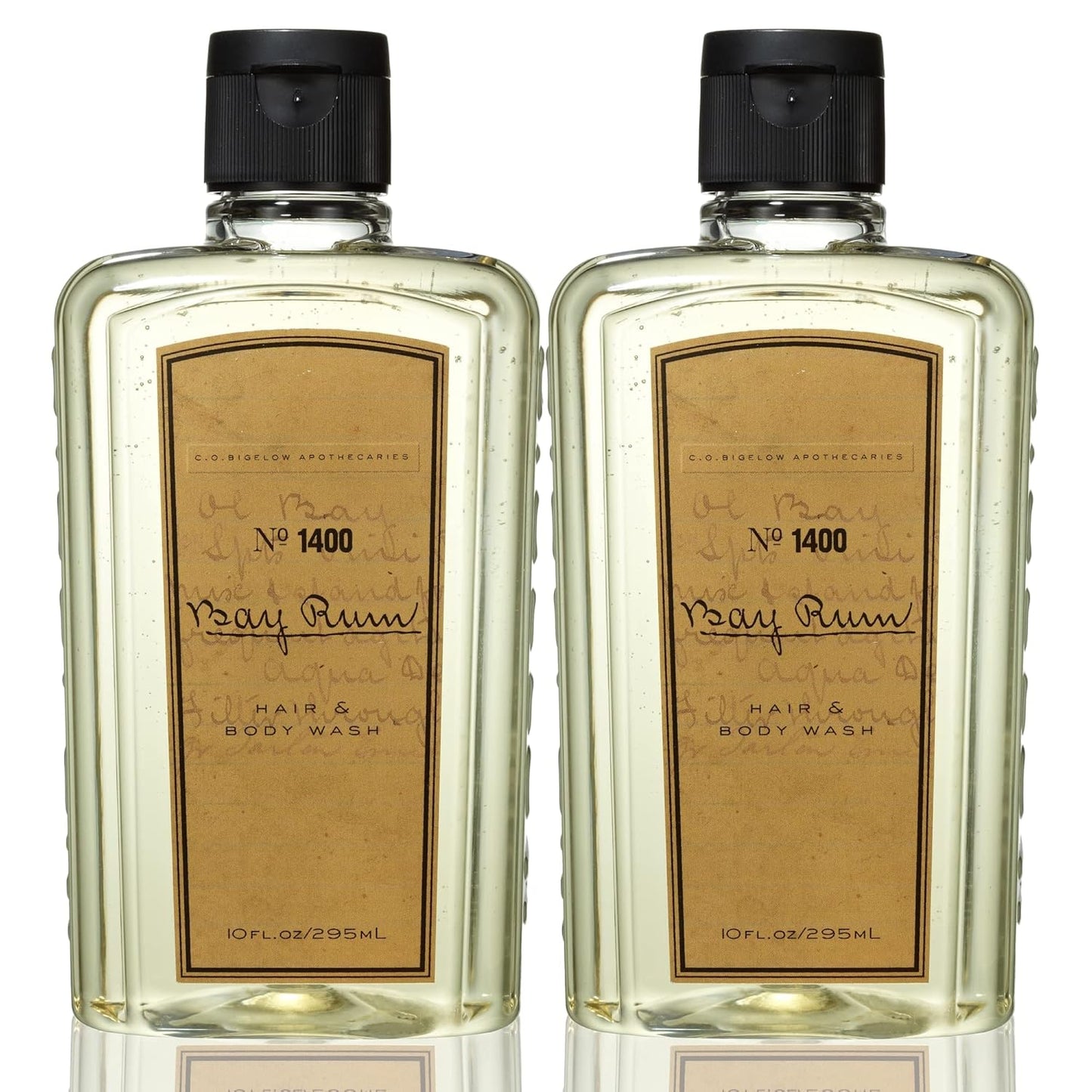 C.O. Bigelow Bay Rum Hair & Body Wash for Men, Pack of 2 Citrus Spice Scented Men's 2 in 1 Shampoo & Body Wash with Aloe Vera, 10 Fl Oz