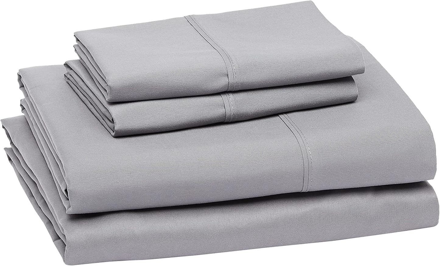 Amazon Basics Soft, Breathable, Wrinkle-free Microfiber 4 Piece Bed Sheet Set, 14-inch Deep Pockets, King, Dark Gray, Solid