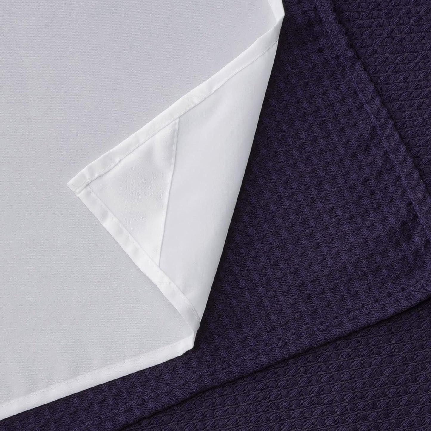 River Dream Heavyweight No Hooks Required Dotted Waffle Weave Shower Curtain with Snap in Liner - 71W x 74H,Hotel Grade,Spa Like Bath Curtain,Regal Purple