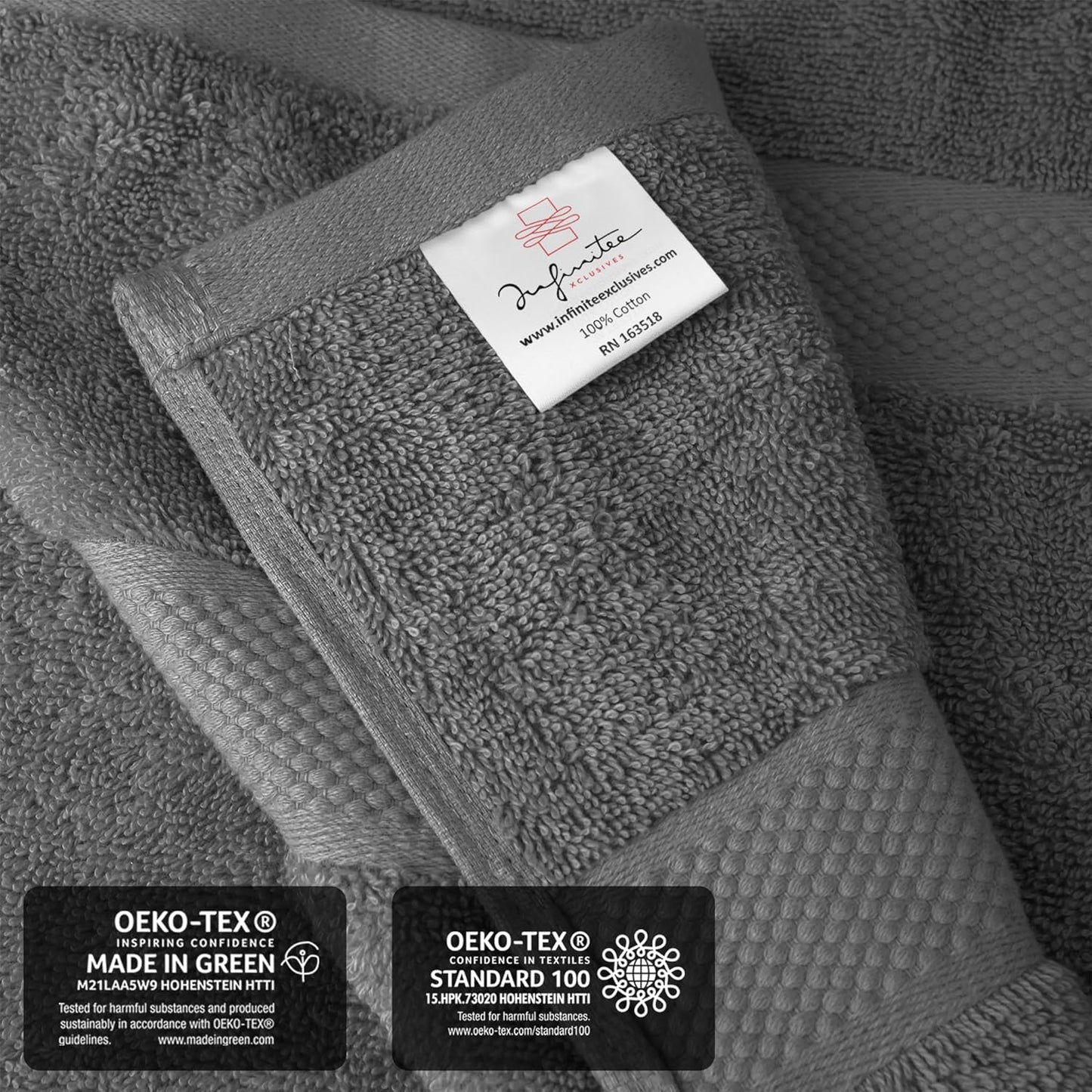 Infinitee Xclusives – Luxury Bath Sheets Towels – 1 Pack 600 GSM (35X70 Inches) – 100% Ring Spun Cotton Large Bath Towels for Bathroom (Shadow Grey, Bath Sheets - Pack 1)
