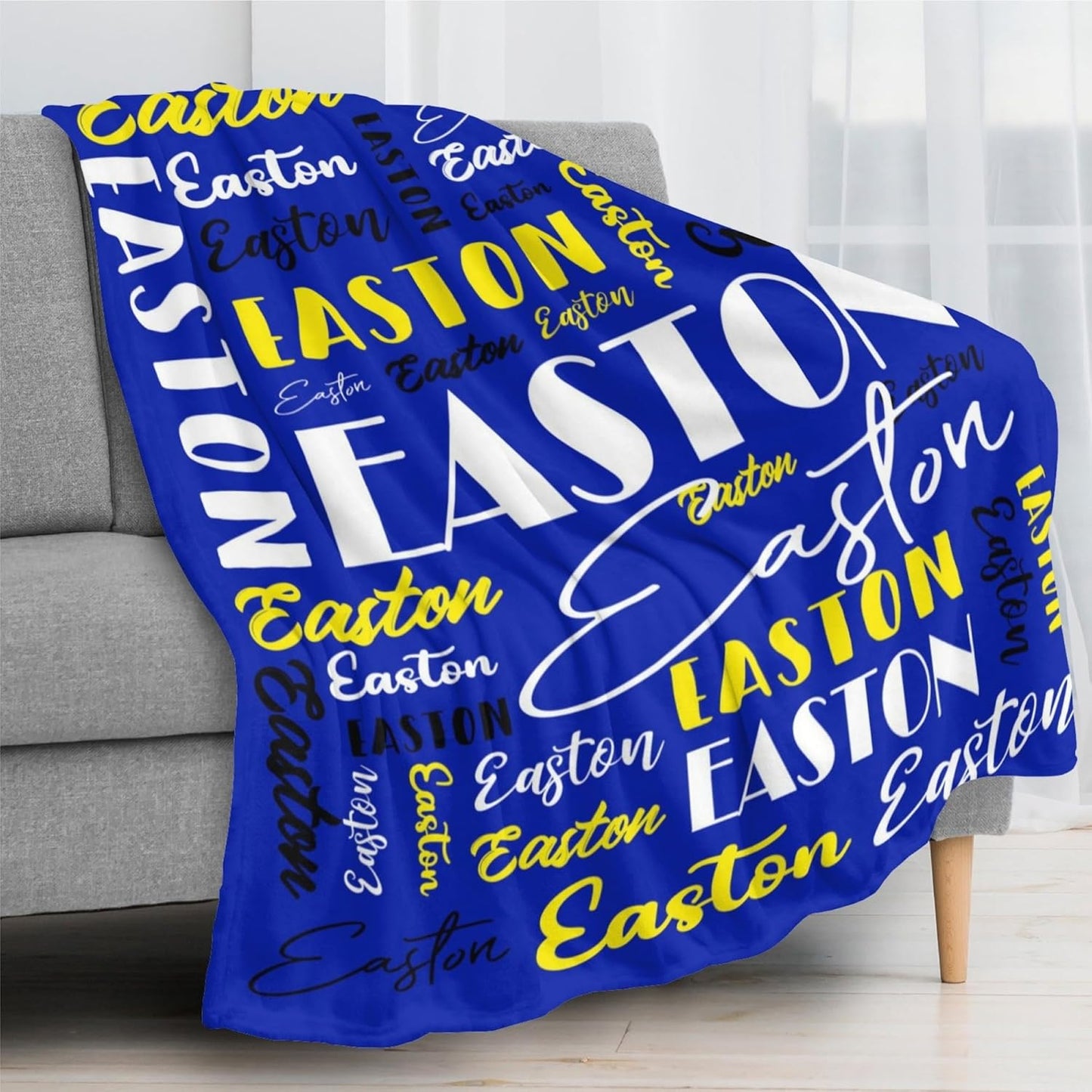 Name Blanket Personalized Blanket for Adult Kids Flannel Customize Throw Blanket Custom (Color 21, 40 x 50 Inches)
