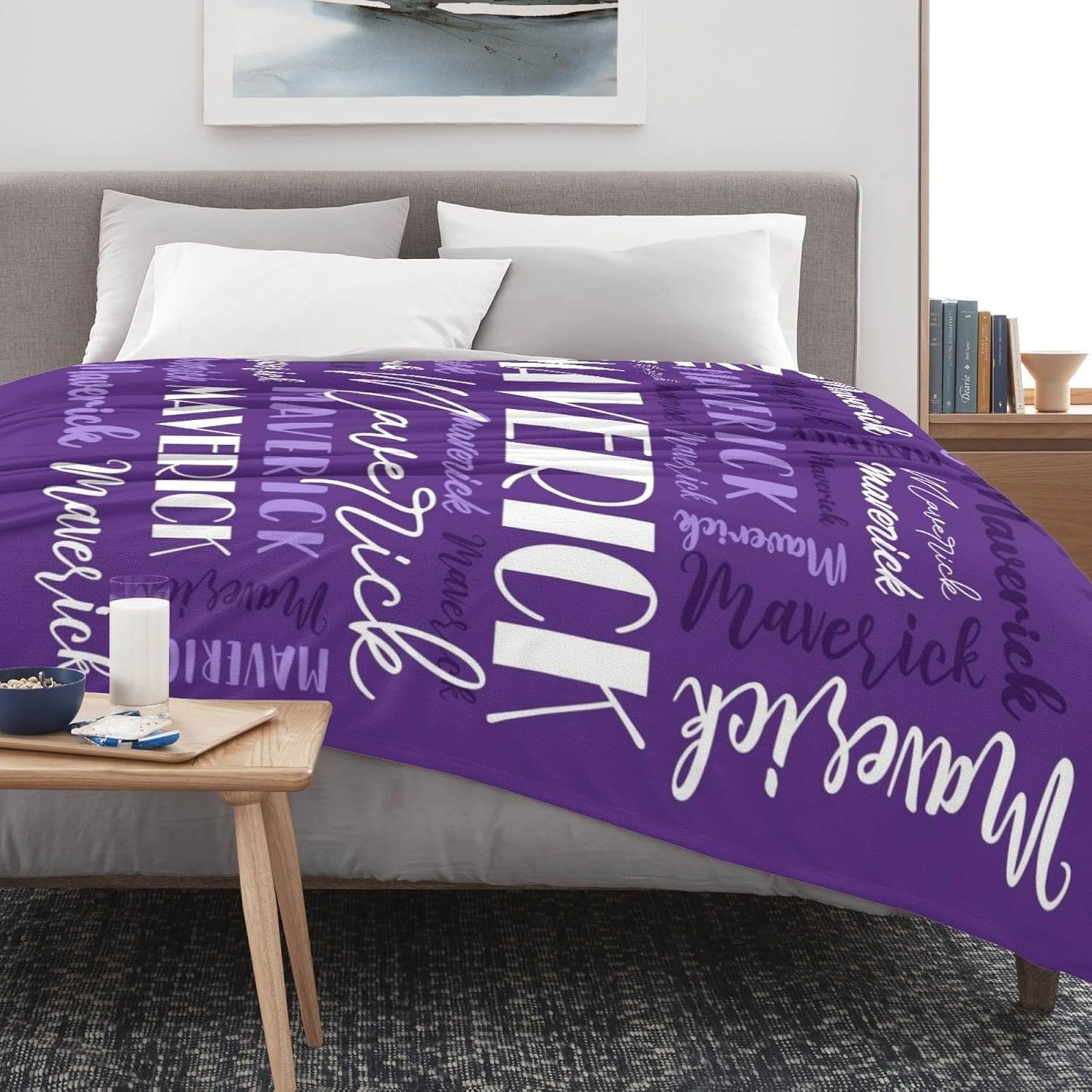 Name Blanket Personalized Blanket for Adult Kids Flannel Customize Throw Blanket Custom (Color 17, 60 x 80 Inches)