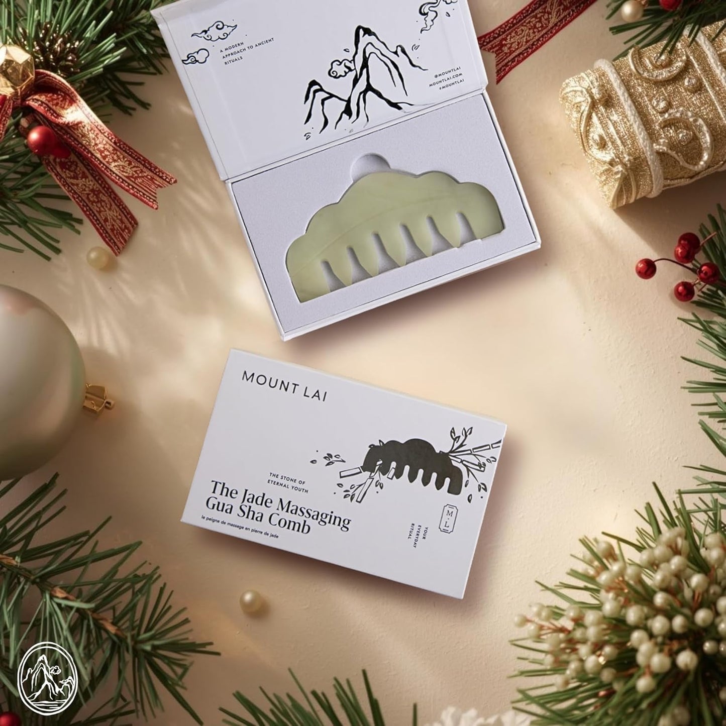 Mount Lai Hand-Carved Natural Jade Gua Sha Scalp Comb – Scalp Massager & Scraping Guasha Tool for Relaxation, Blood Circulation & Cooling