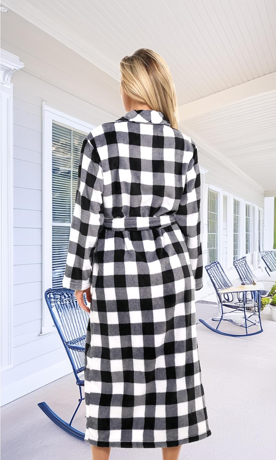 Alexander Del Rossa Plush Robe for Women, Long Fleece Winter Bath Robe, Plus Size