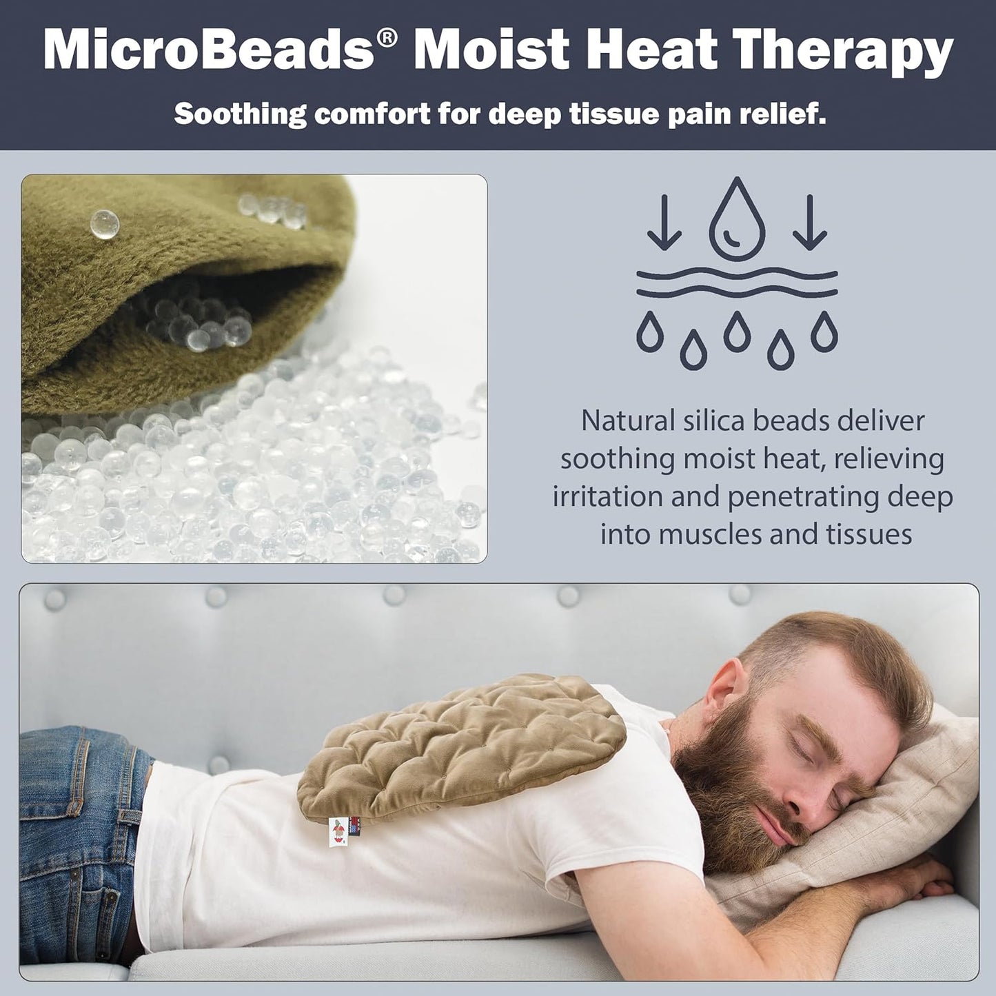 Core Products MicroBeads Moist Heat Therapy Microwave Pack - Large Heating Pad 11" X 14"