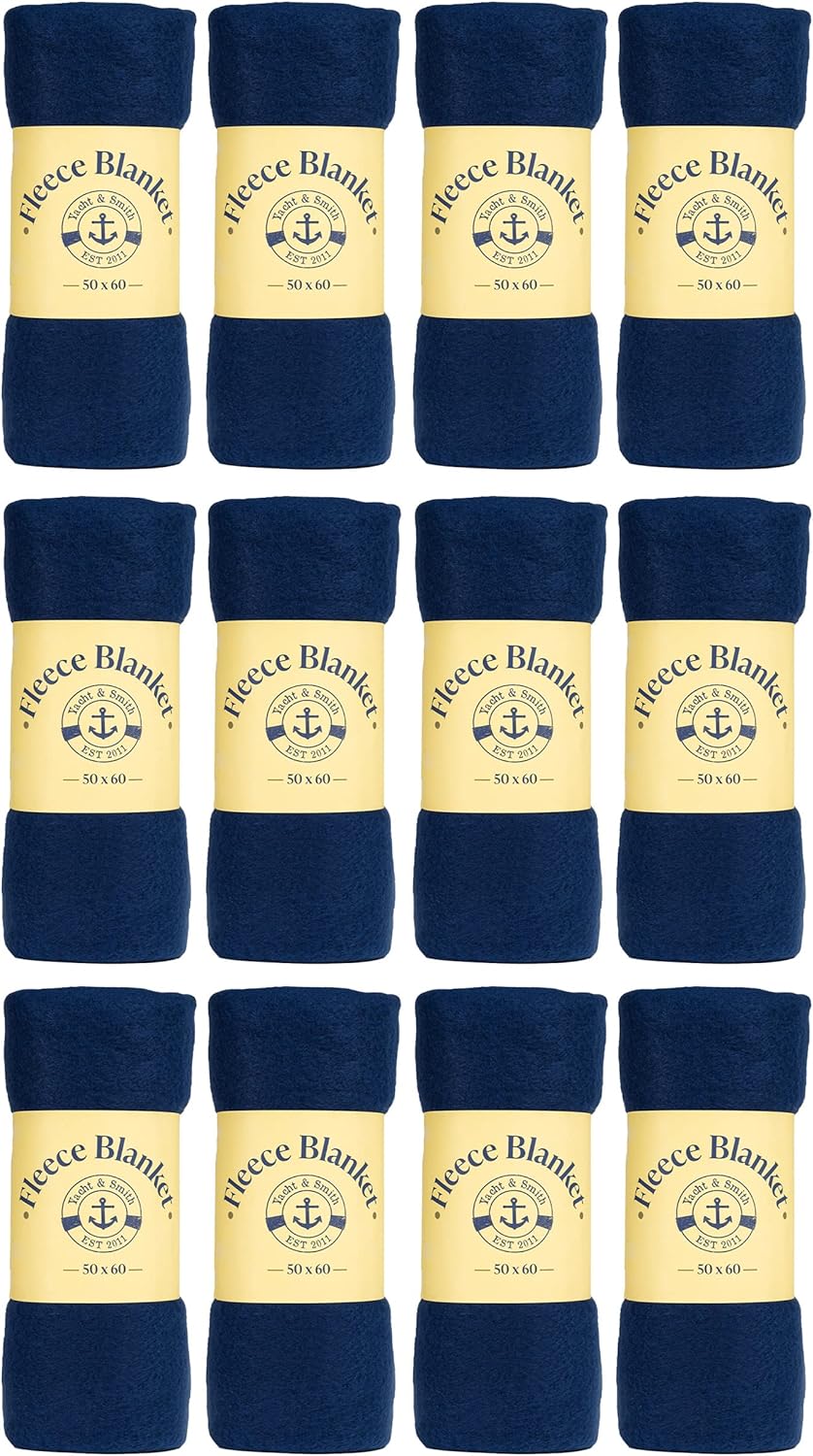Yacht & Smith Soft Fleece Blankets 50 X 60, Lightweight, Cozy Warm Throws Dark Colorful Blanket Sofa Travel Outdoor, Wholesale