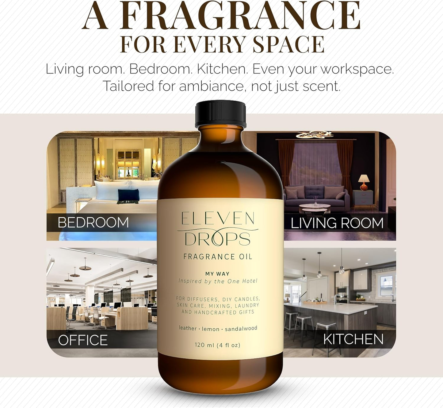 My Way Diffuser Oil - Premium Fragrance Oil Inspired by The One Hotel - Invigorating My Way Scent for Cold Air Diffusers, Home, Office, DIY Candles, Mixing, Lasting, Pet Friendly, 16oz